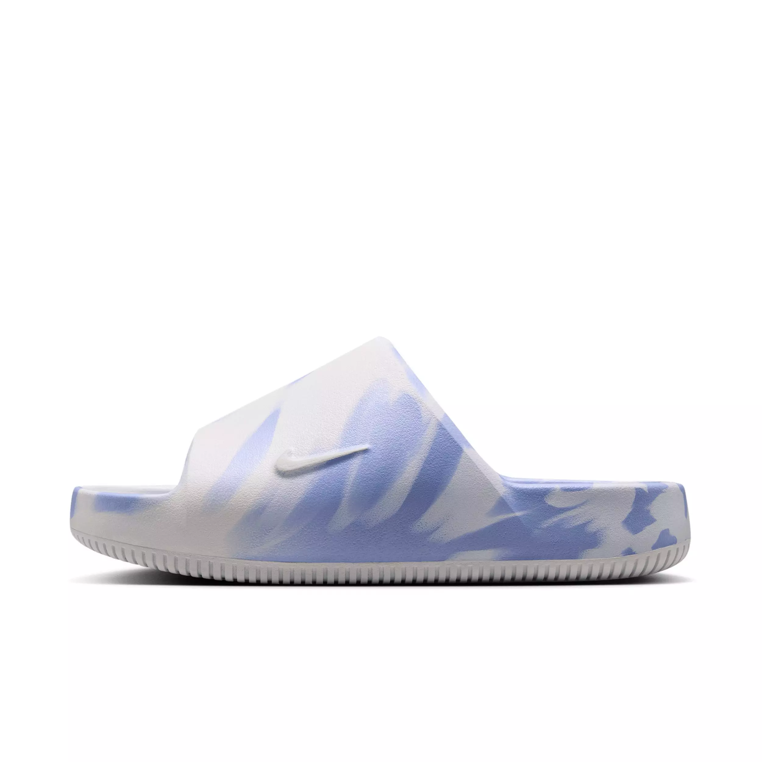 Nike Calm 2.0 Marbled "Summit White/Football Grey/Aluminum" Women's Slide - WHITE/GREY/ALUMINUM