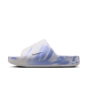 Nike Calm 2.0 Marbled "Summit White/Football Grey/Aluminum" Women's Slide - WHITE/GREY/ALUMINUM