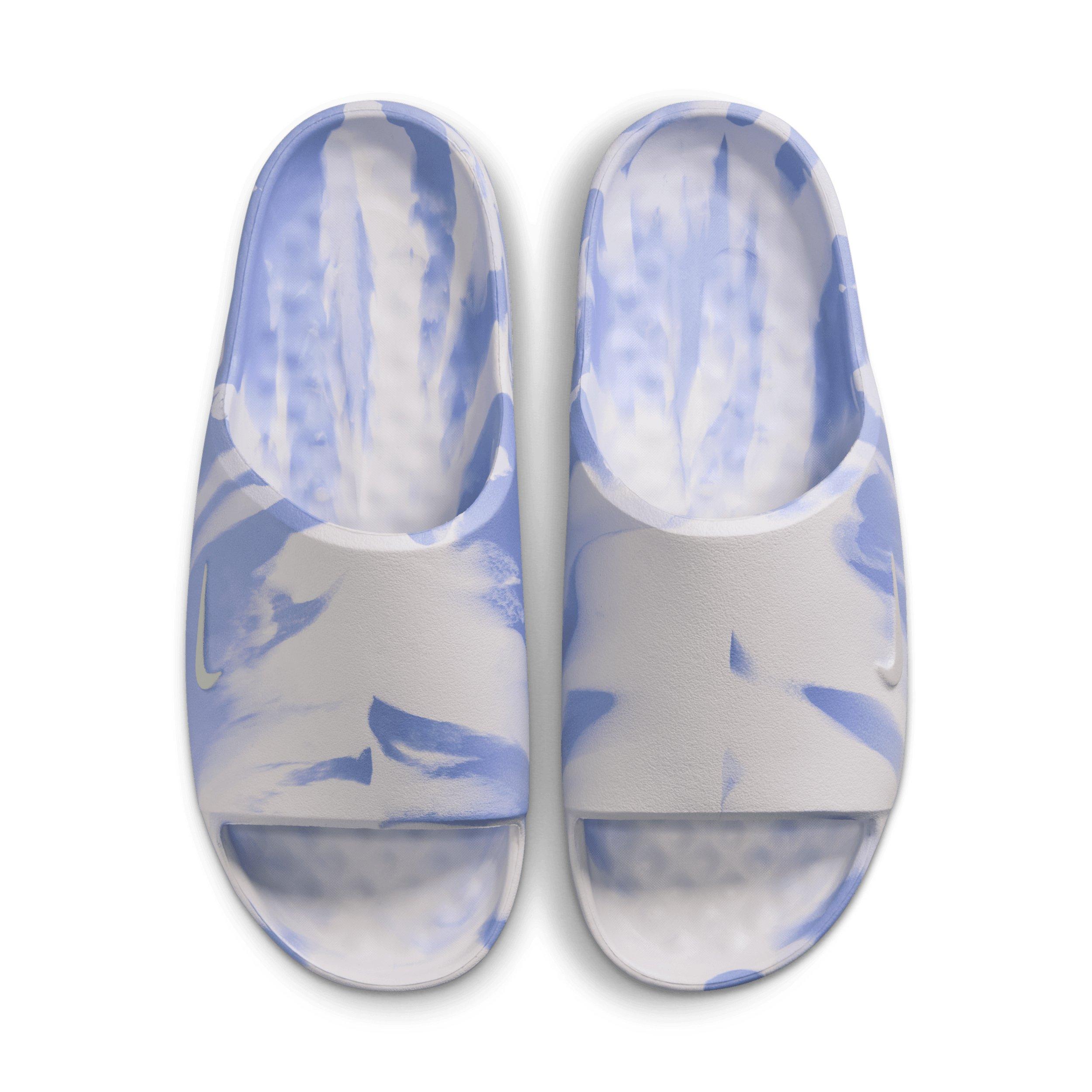Nike Calm 2.0 Marbled "Summit White/Football Grey/Aluminum" Women's Slide - WHITE/GREY/ALUMINUM Thumbnail View 4