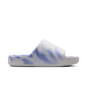 Nike Calm 2.0 Marbled "Summit White/Football Grey/Aluminum" Women's Slide - WHITE/GREY/ALUMINUM