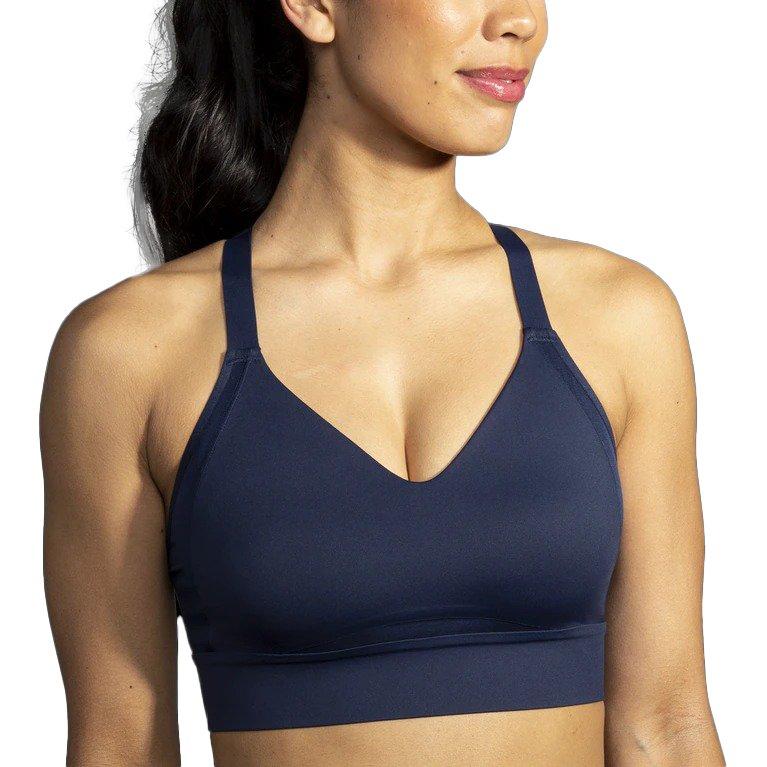 Brooks Women's Drive Interlace Run Bra - NAVY Thumbnail View 1