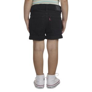 Levi's Toddler Girls' Girlfriend Fit Roll-Up Black Wash Denim Shorty Shorts