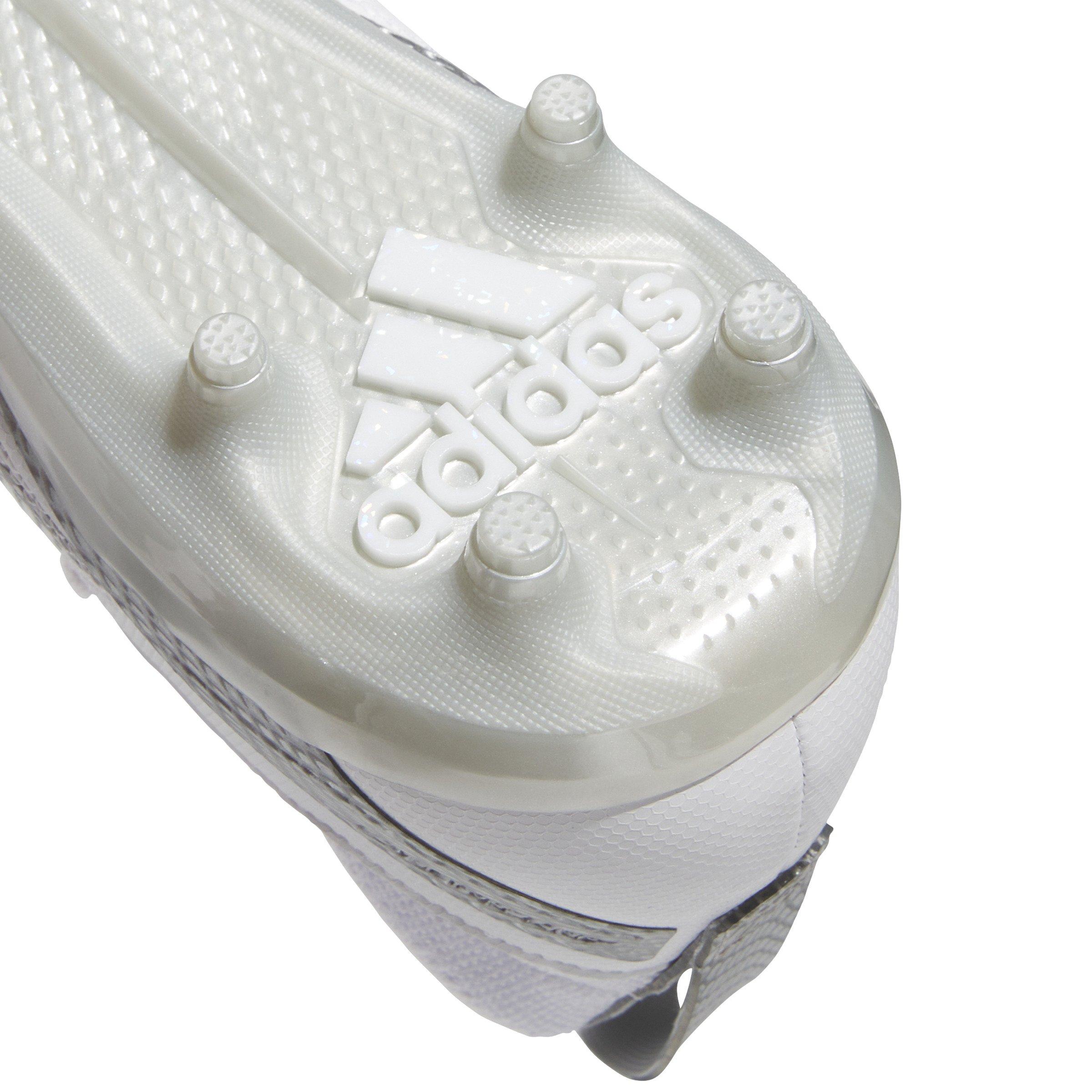 adidas Adizero Impact.2 Grade School Kids' "Cloud White/Silver Metallic" Football Cleat