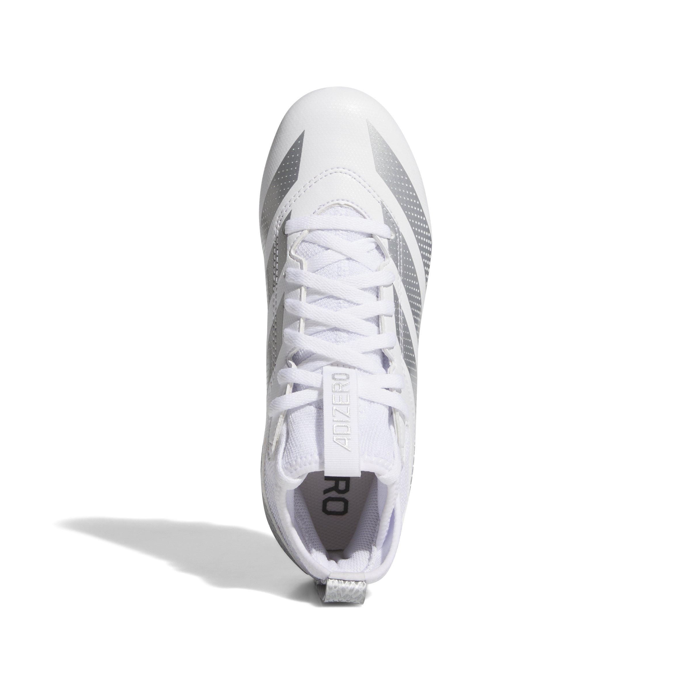 adidas Adizero Impact.2 Grade School Kids' "Cloud White/Silver Metallic" Football Cleat