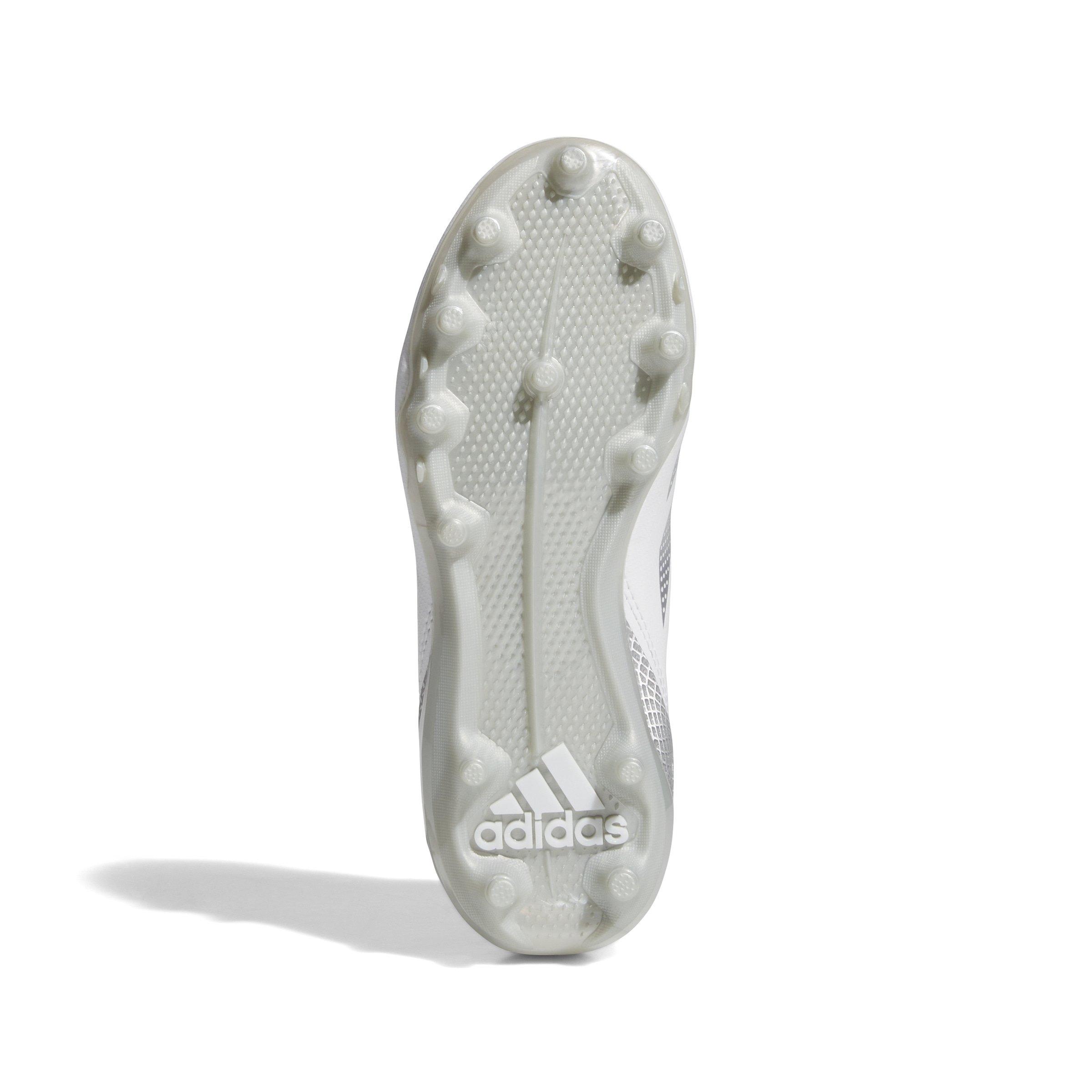 adidas Adizero Impact.2 Grade School Kids' "Cloud White/Silver Metallic" Football Cleat