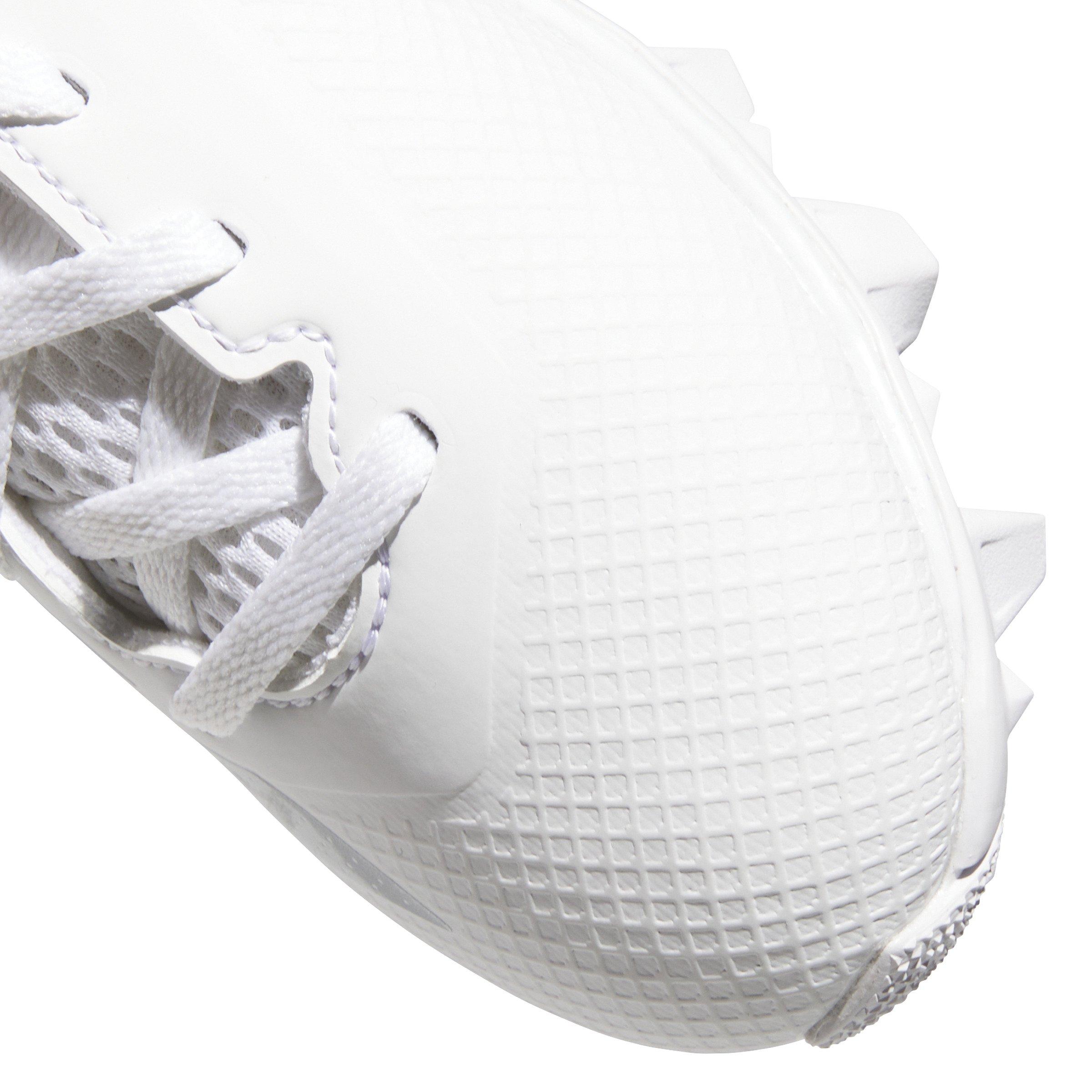 adidas Adizero Impact.2 Molded Rubber  Grade School Kids' "White/Silver Metallic" Football Cleat