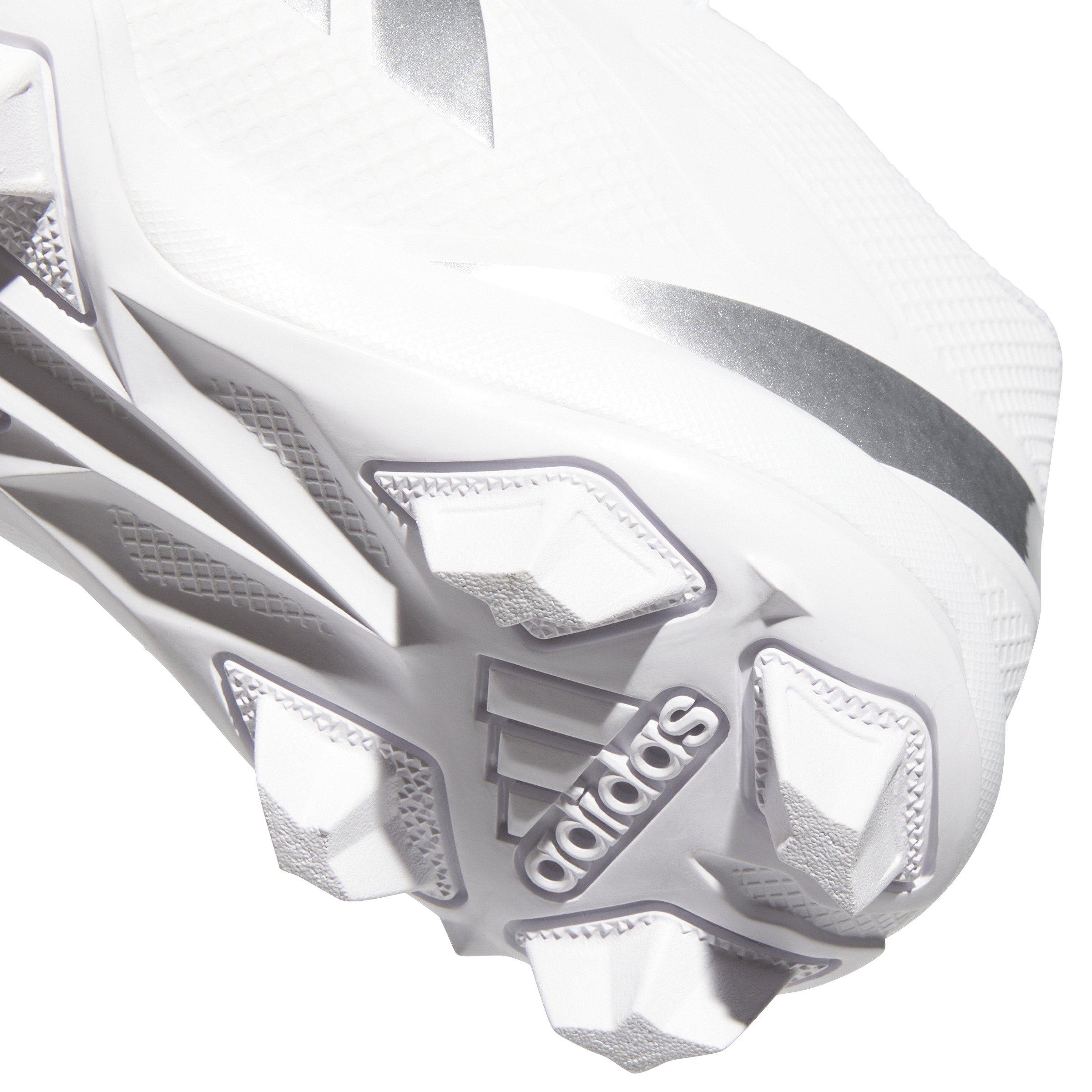 adidas Adizero Impact.2 Molded Rubber  Grade School Kids' "White/Silver Metallic" Football Cleat