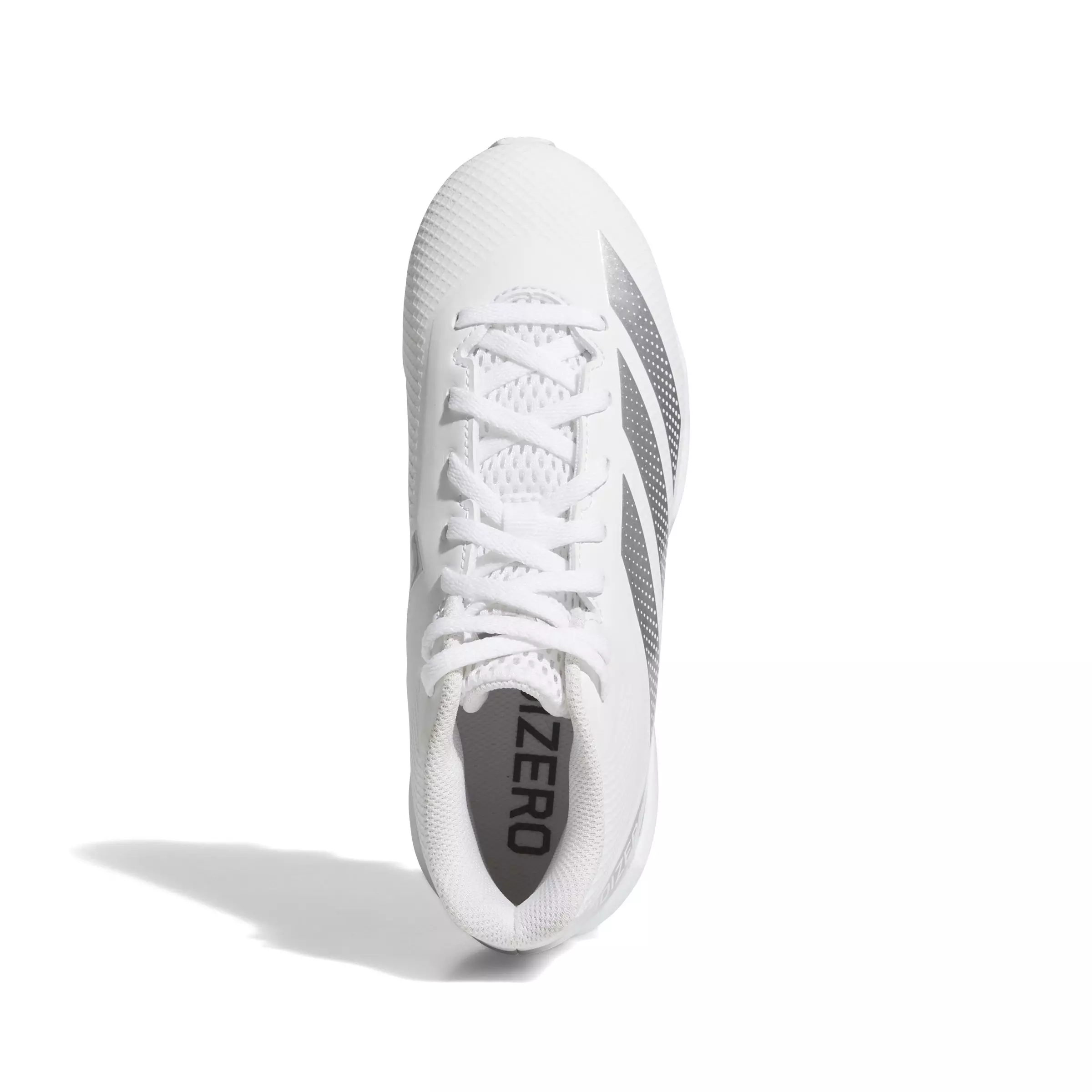 adidas Adizero Impact.2 Molded Rubber "White/Silver Metallic" Grade School Kids' Football Cleat - WHITE/SILVER