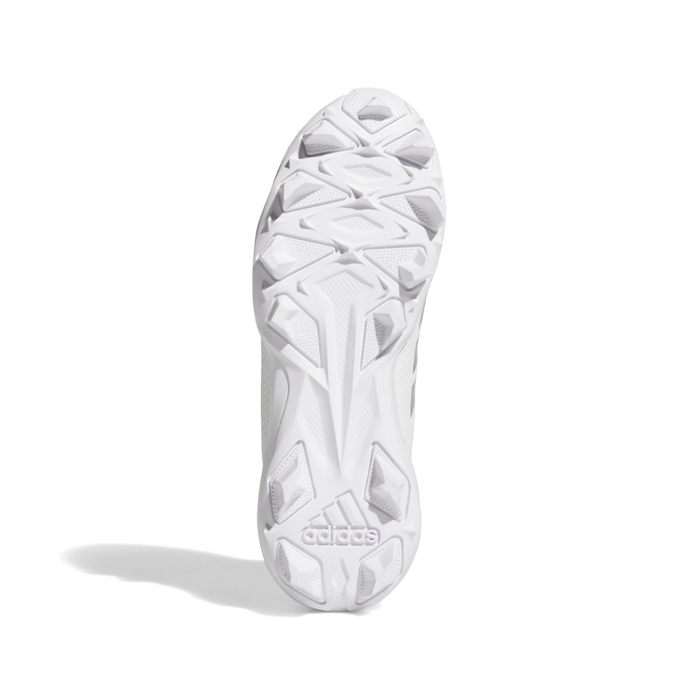 adidas Adizero Impact.2 Molded Rubber  Grade School Kids' "White/Silver Metallic" Football Cleat