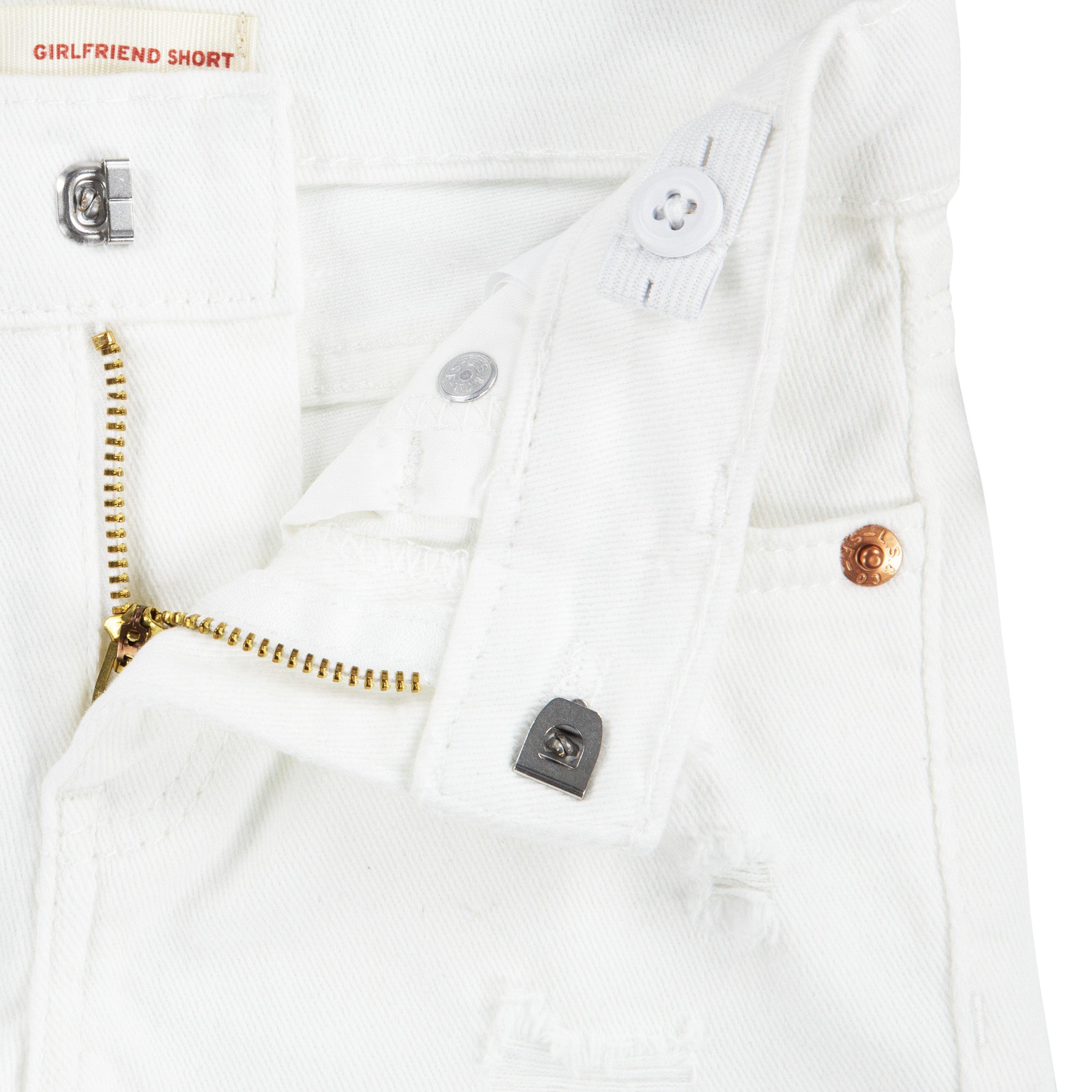 Levi's Toddler Girls' Girlfriend Fit Wash Distressed Denim Shorty Shorts - White - WHITE Thumbnail View 5