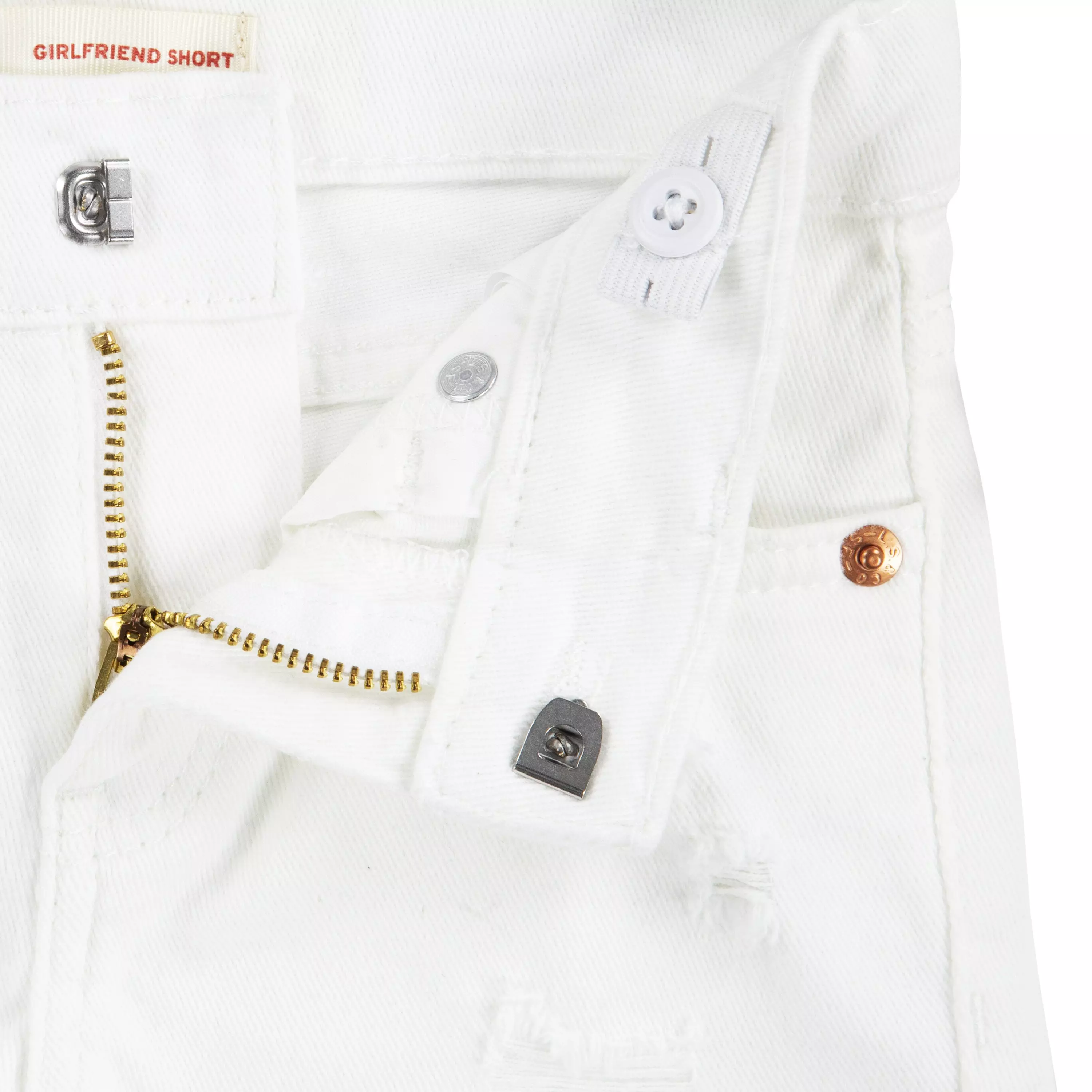 Levi's Toddler Girls' Girlfriend Fit White Wash Distressed Denim Shorty Shorts - WHITE