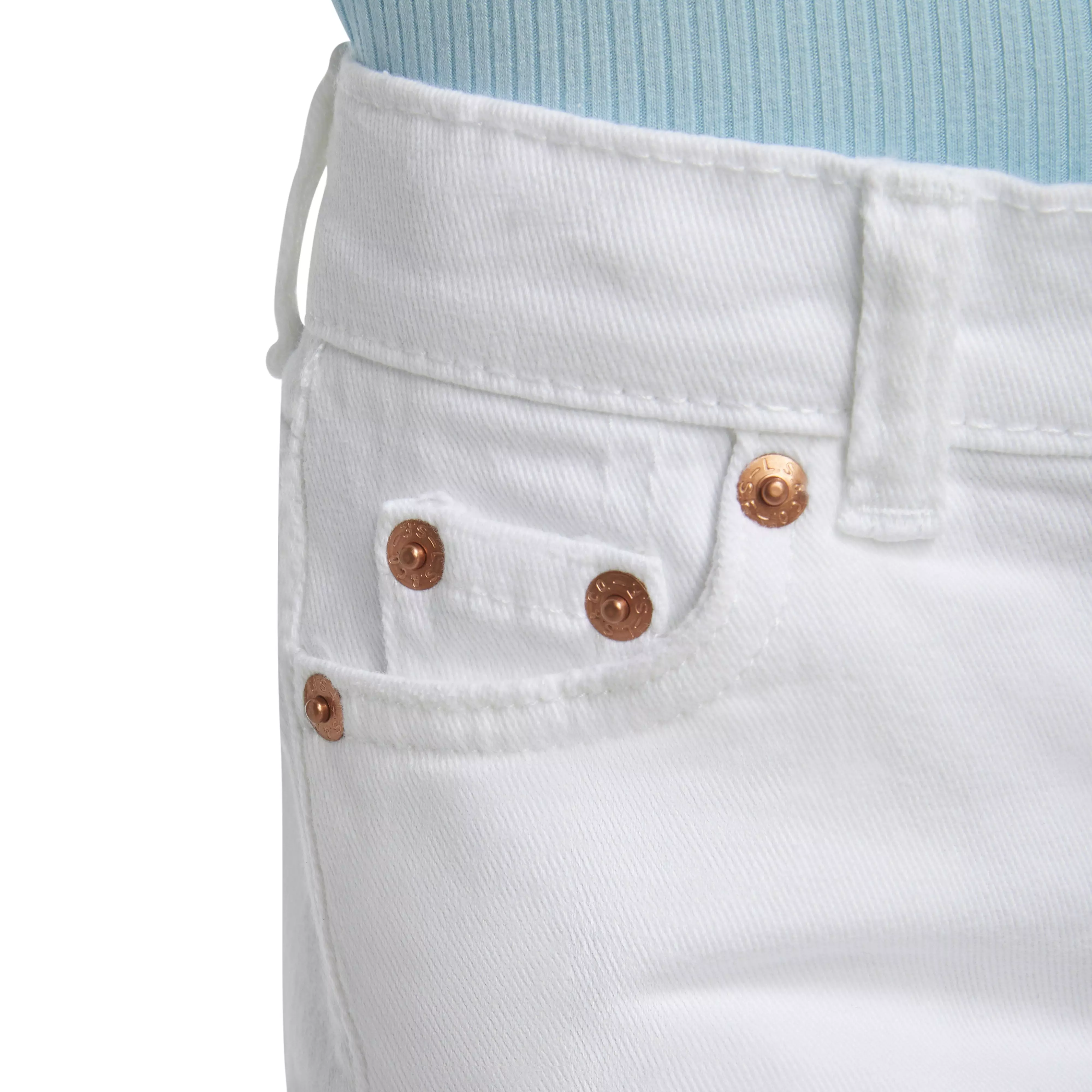 Levi's Toddler Girls' Girlfriend Fit White Wash Distressed Denim Shorty Shorts - WHITE