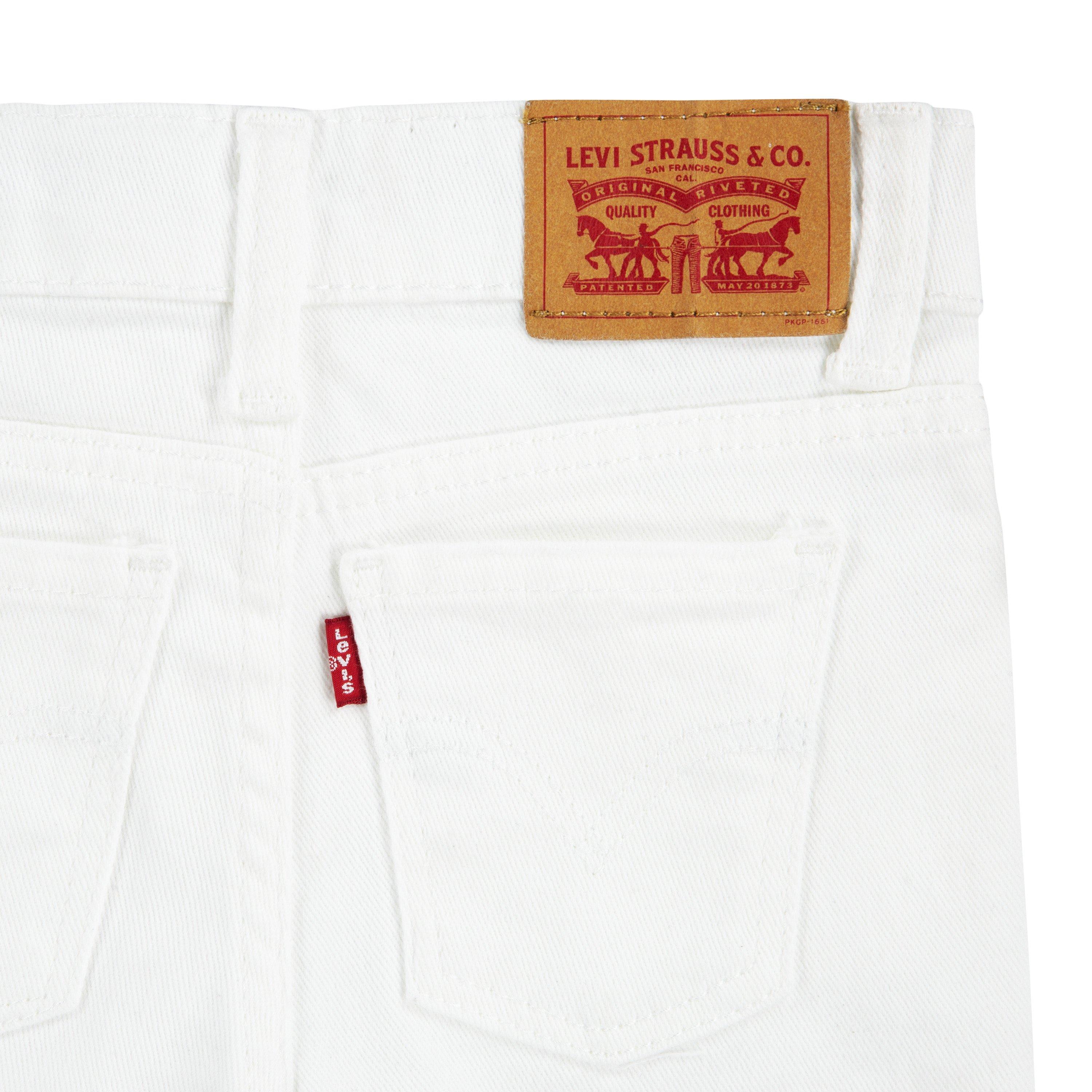 Levi's Girlfriend Fit Distressed Toddler Girls' White Wash Denim Shorty Shorts