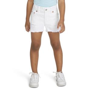 Levi's Toddler Girls' Girlfriend Fit White Wash Distressed Denim Shorty Shorts