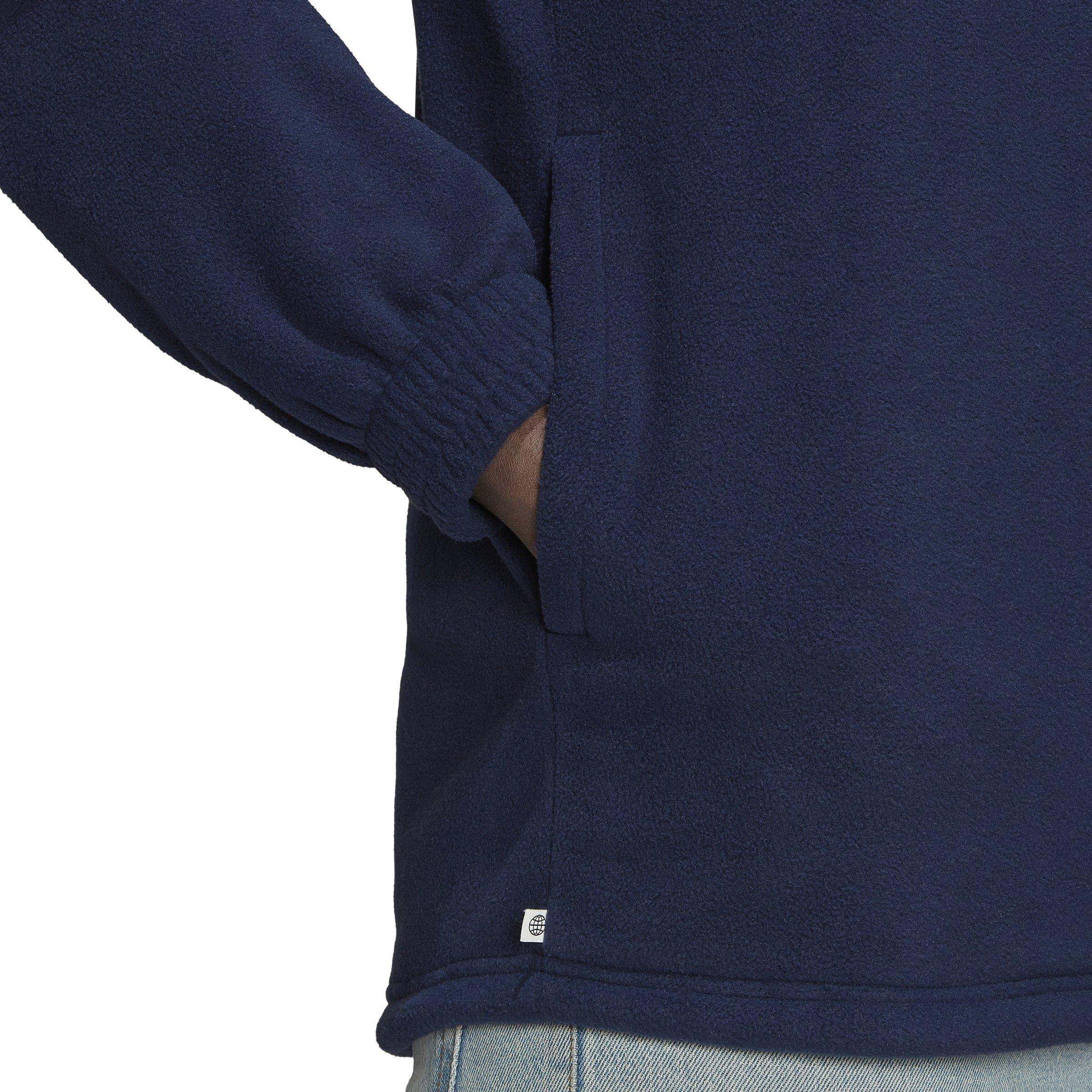 adidas Orginals Men's Adicolor Classics Trefoil Teddy Fleece Jacket-Blue - BLUE Thumbnail View 5