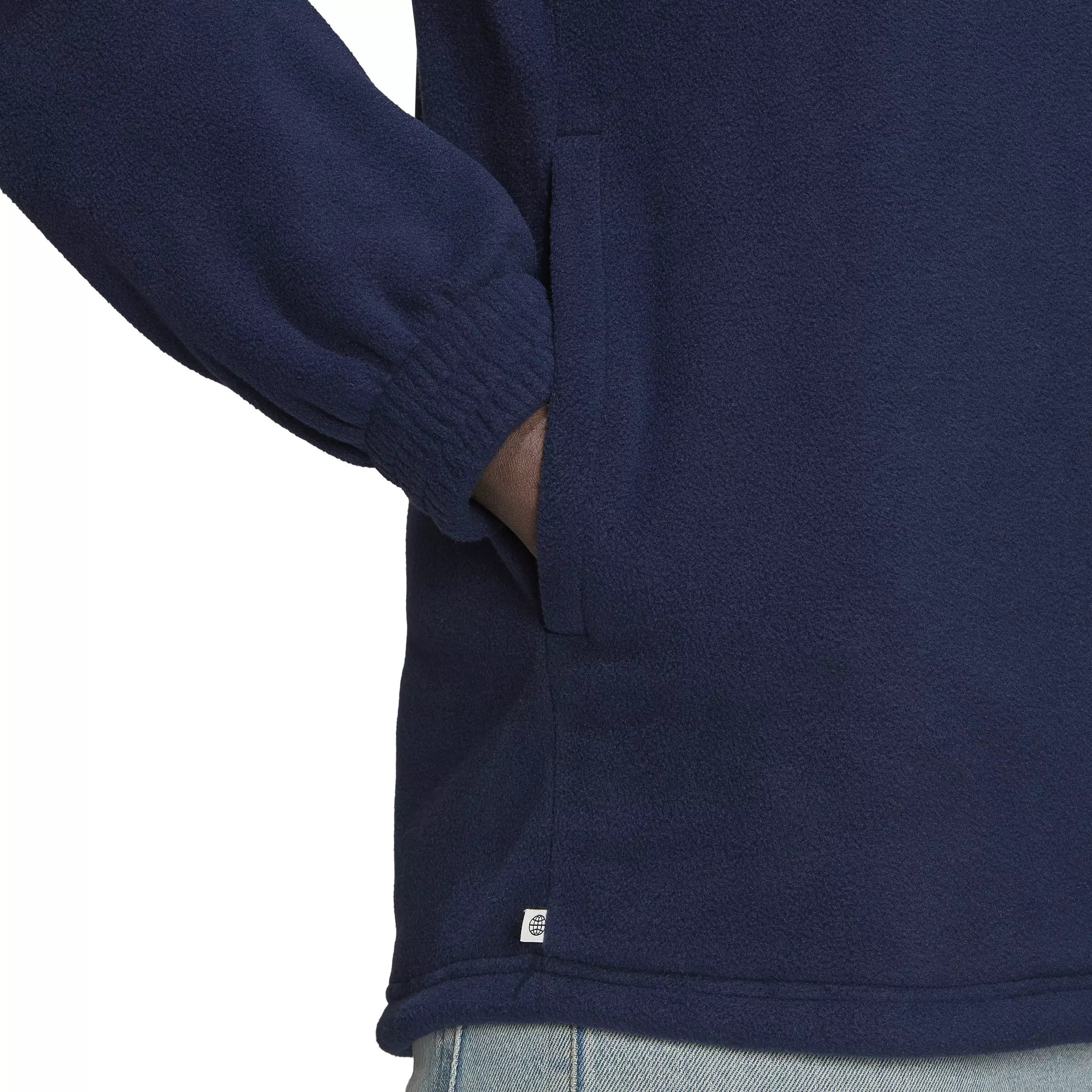 adidas Orginals Men's Adicolor Classics Trefoil Teddy Fleece Jacket-Blue - BLUE