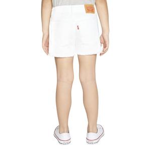Levi's Little Girls' Girlfriend Fit White Wash Distressed Denim Shorty Shorts