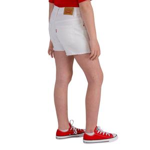 Levi's Big Girls' Girlfriend Fit White Wash Distressed Denim Shorty Shorts