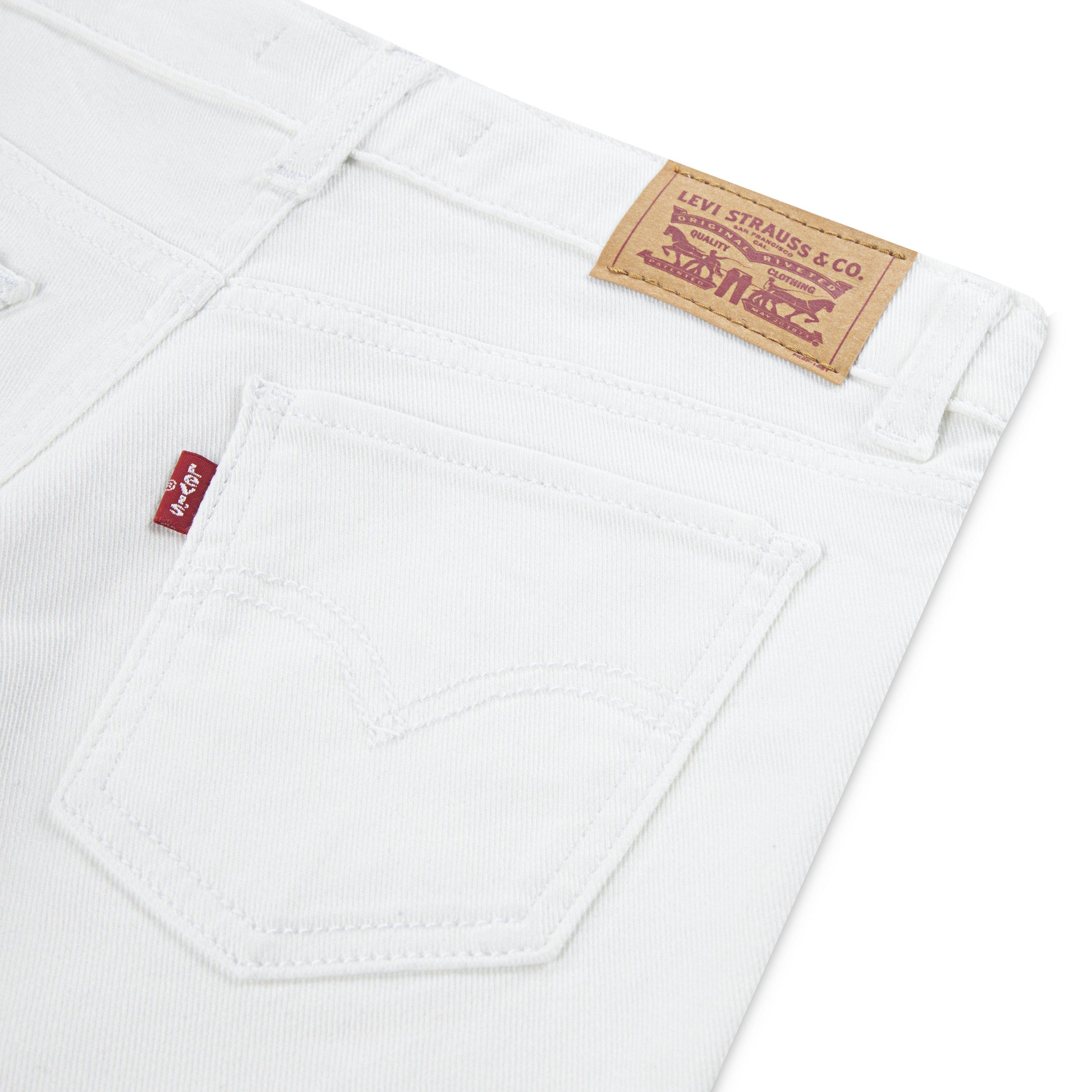 Levi's Girlfriend Fit Distressed Big Girls' White Wash Denim Shorty Shorts