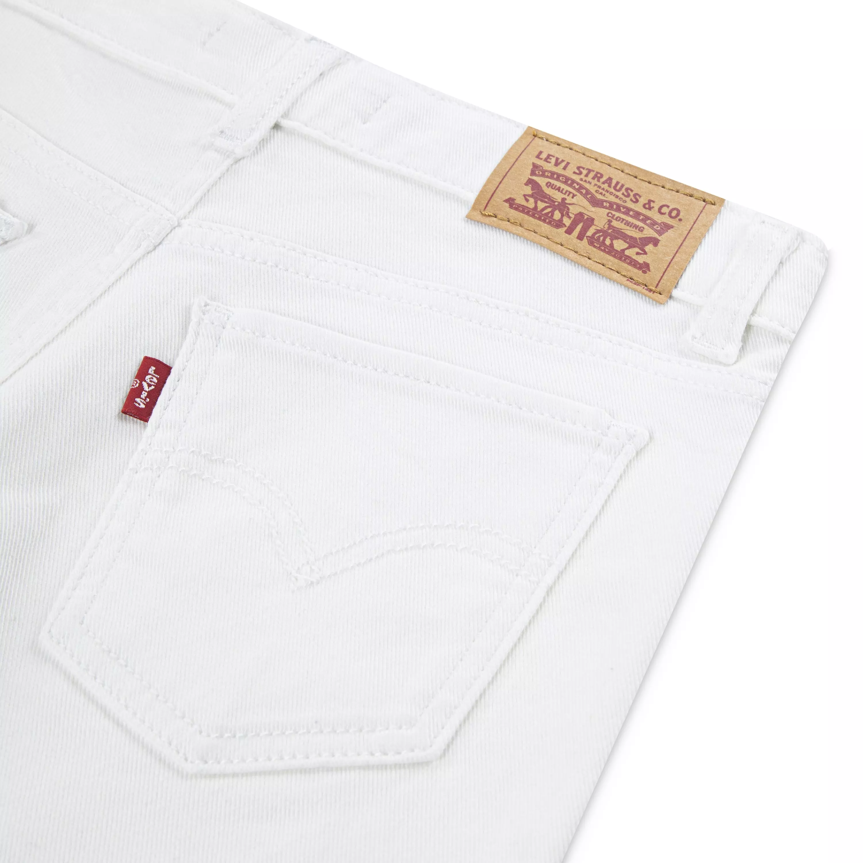 Levi's Big Girls' Girlfriend Fit White Wash Distressed Denim Shorty Shorts - WHITE