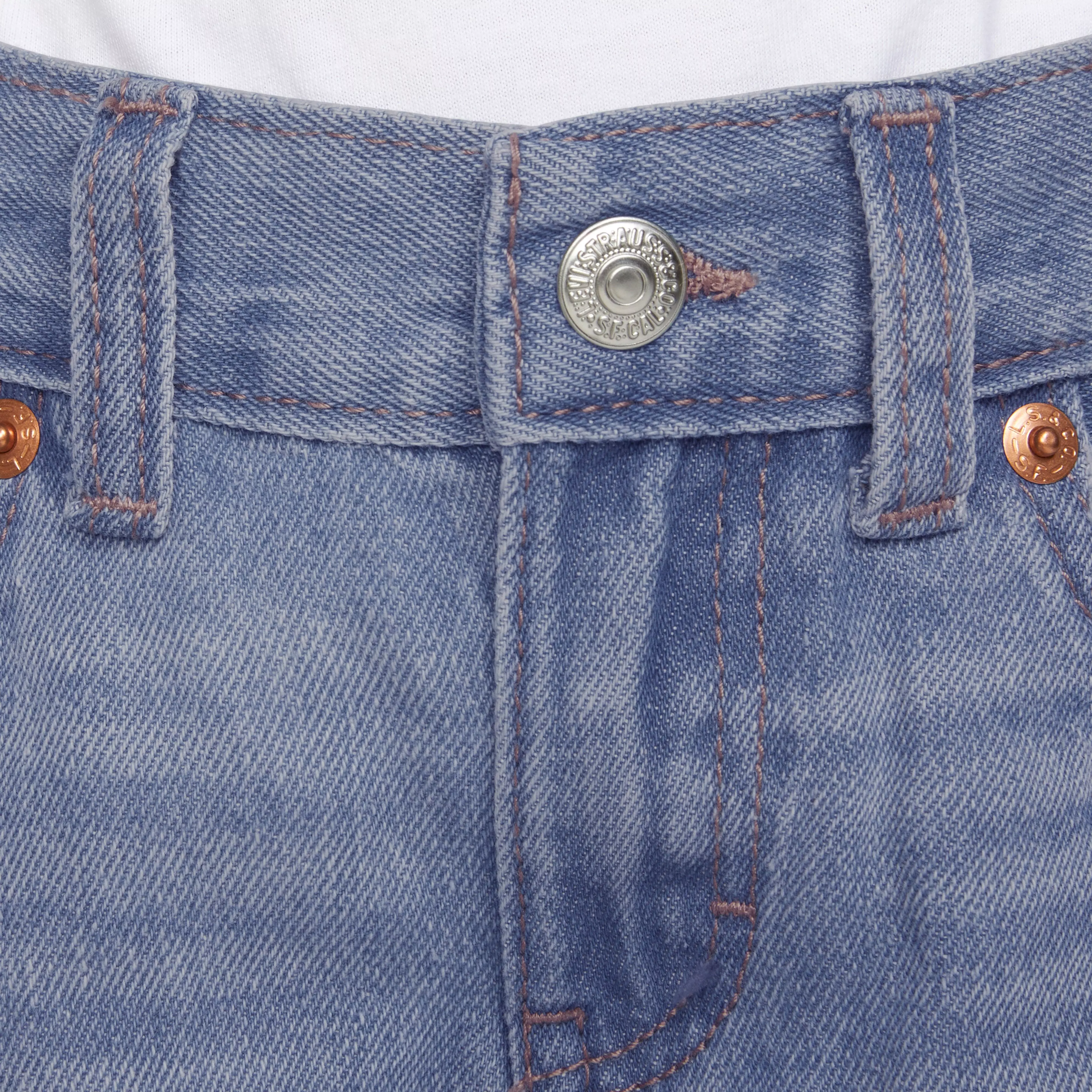 Levi's Toddler Girls' Girlfriend Fit Light Wash Distressed Denim Shorty Shorts - AS SHOWN