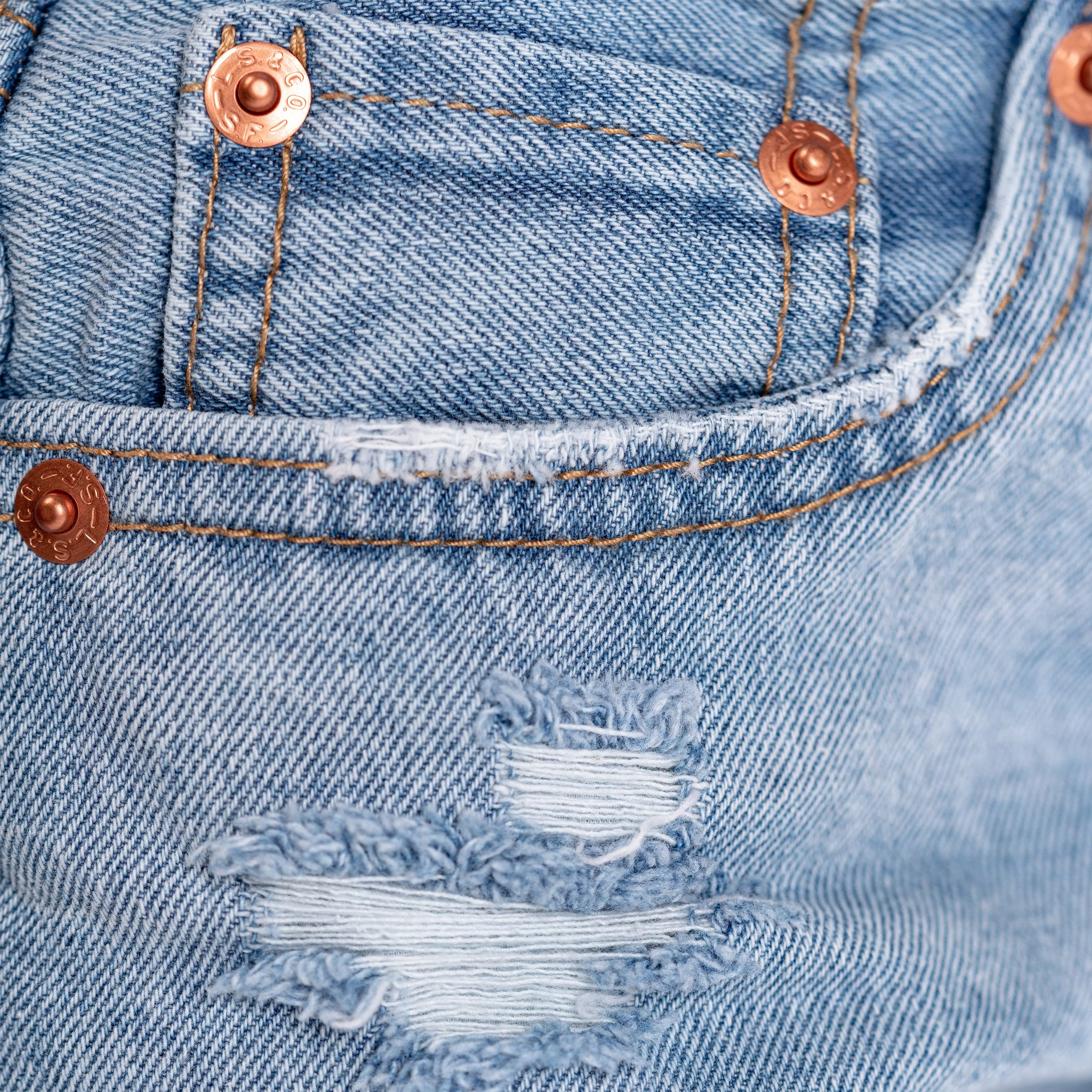 Levi's Big Girls' Girlfriend Fit Light Wash Distressed Denim Shorty Shorts - AS SHOWN