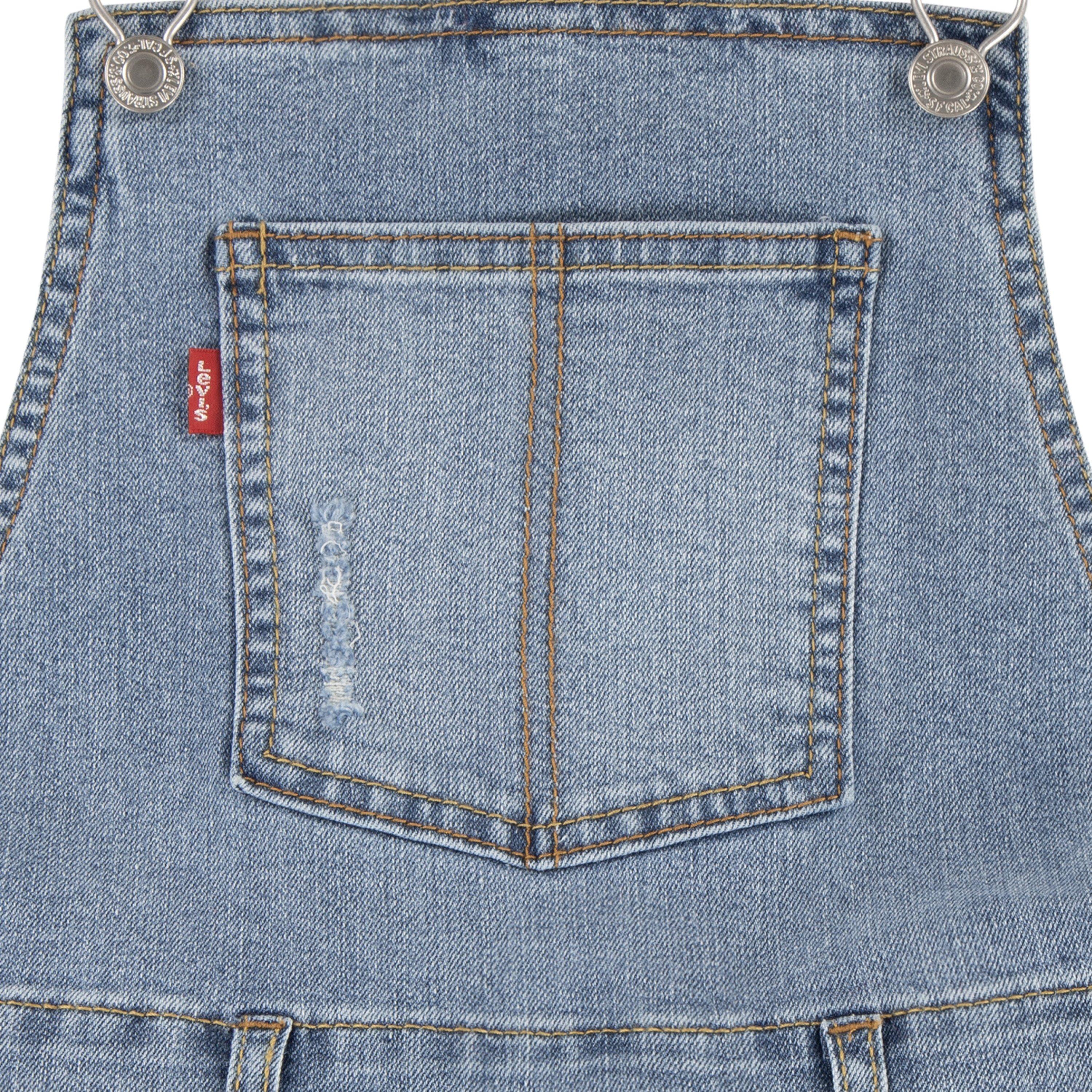 Levi's Big Girls' Girlfriend Fit Light Blue Wash Denim Overalls - LIGHT BLUE Thumbnail View 4