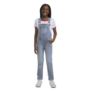 Levi's Big Girls' Girlfriend Fit Light Blue Wash Denim Overalls