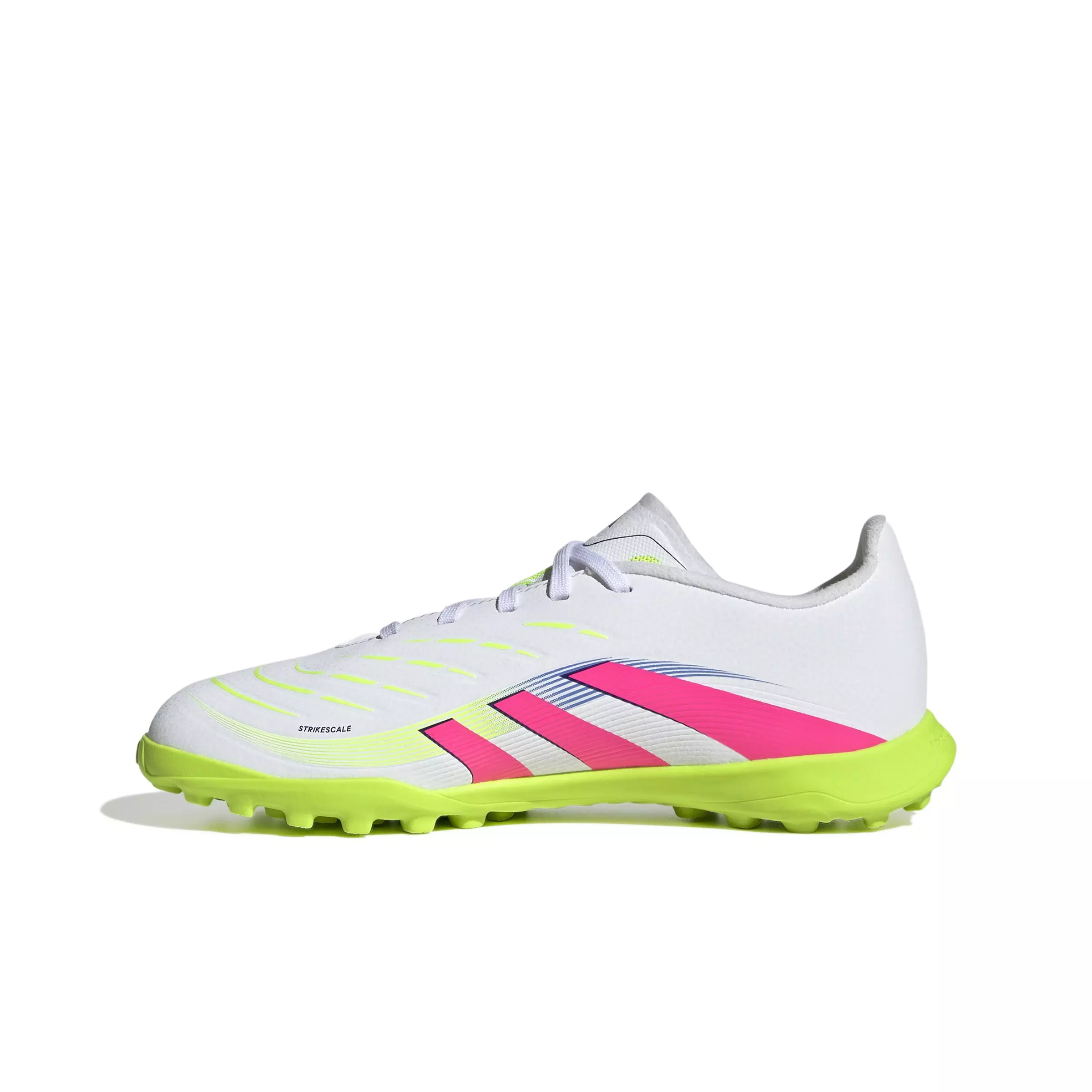 adidas Predator League Turf "Cloud White/Lucid Pink/Lucid Lemon" Grade School Kids' Soccer Shoe - WHITE/PINK/LEMON
