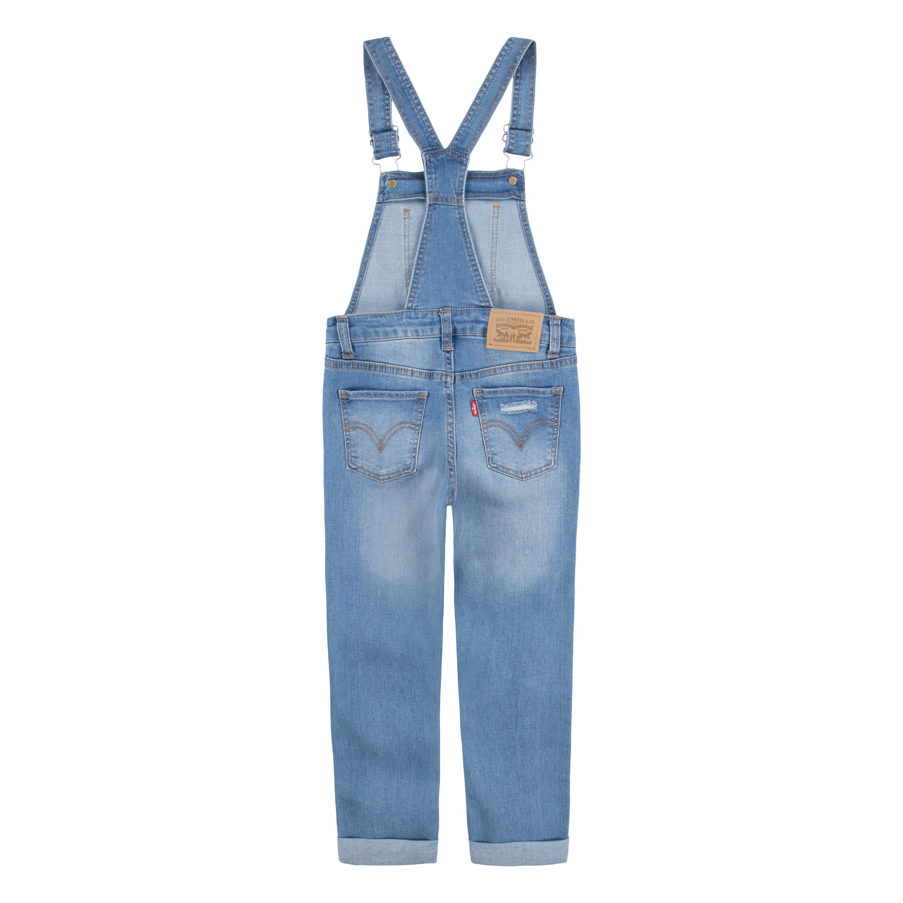 Levi's Girlfriend Fit Little Girls' Light Blue Wash Denim Overalls