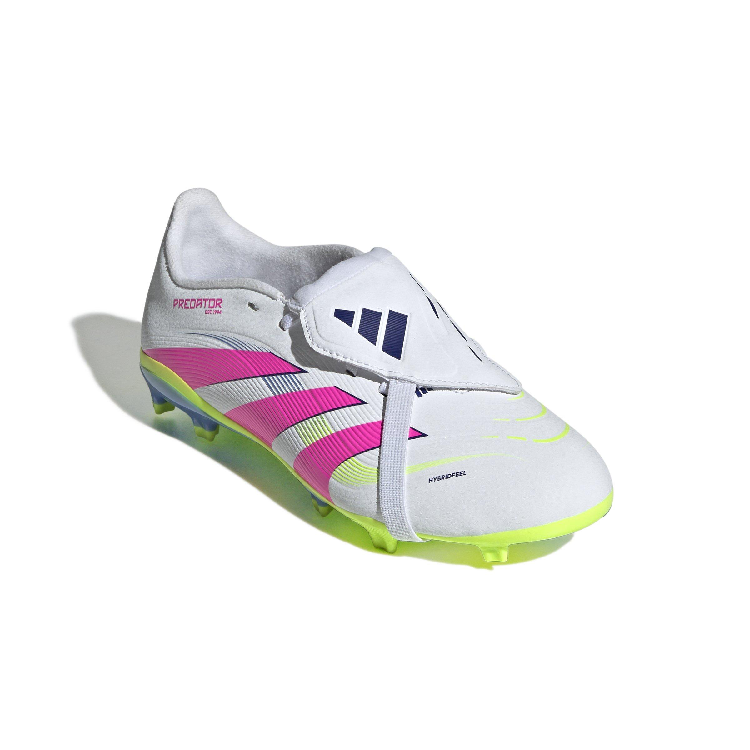 adidas Predator League FG Grade School Kids' "Cloud White/Lucid Pink/Lucid Lemon" Soccer Cleat