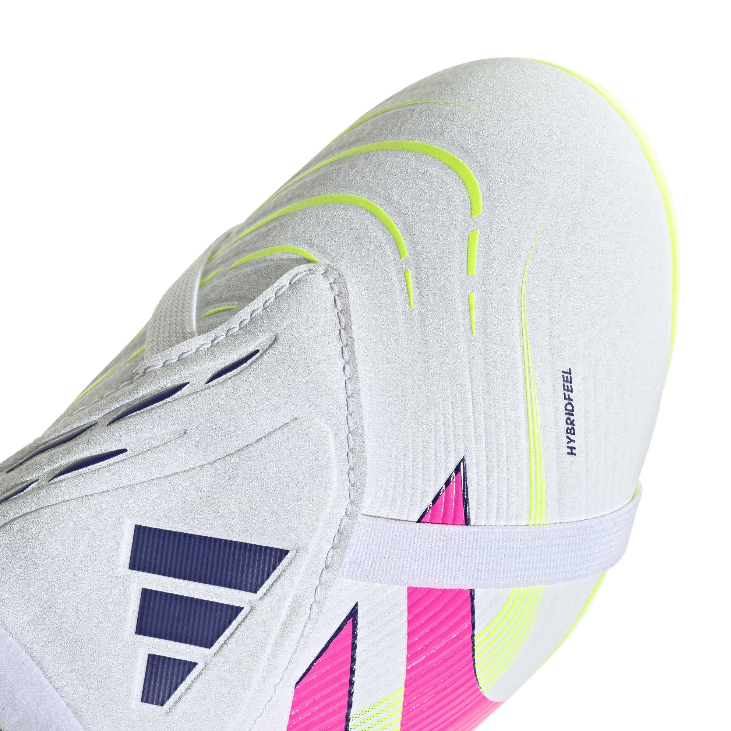 adidas Predator League FG Grade School Kids' "Cloud White/Lucid Pink/Lucid Lemon" Soccer Cleat