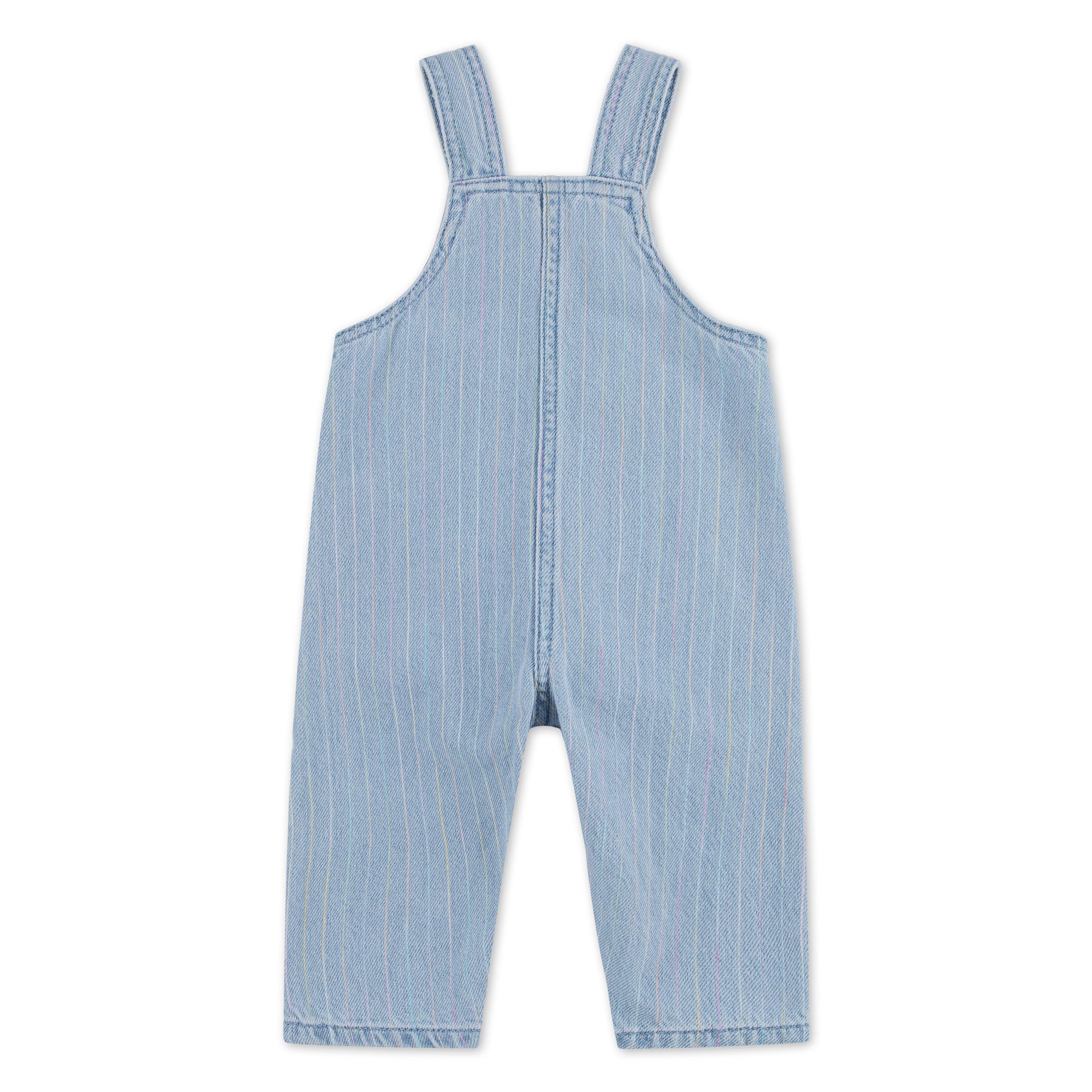 Levi's Baby Girls' Rainbow Stripe Light Wash Denim Overalls - LIGHT BLUE Thumbnail View 2