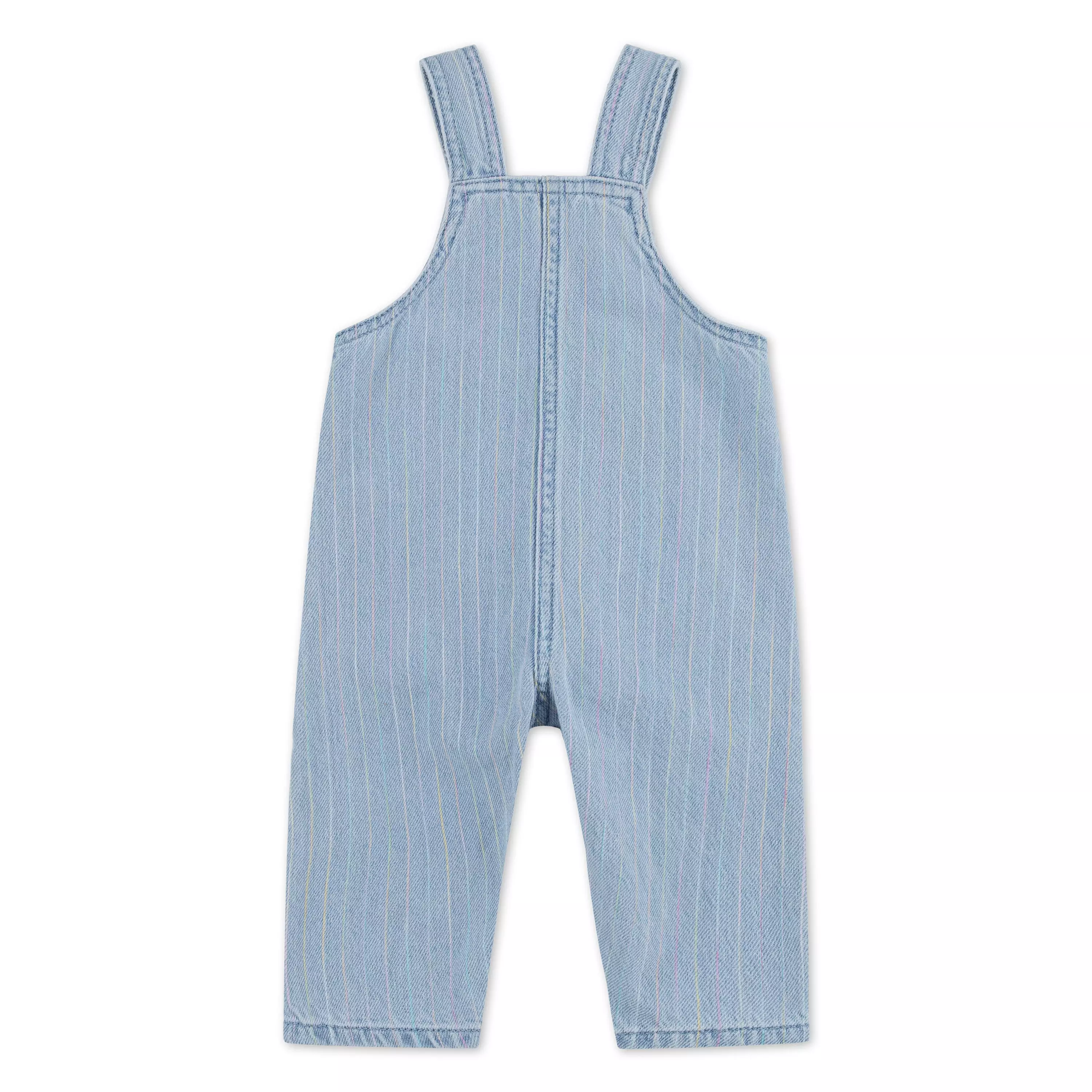 Levi's Baby Girls' Rainbow Stripe Light Wash Denim Overalls - LIGHT BLUE