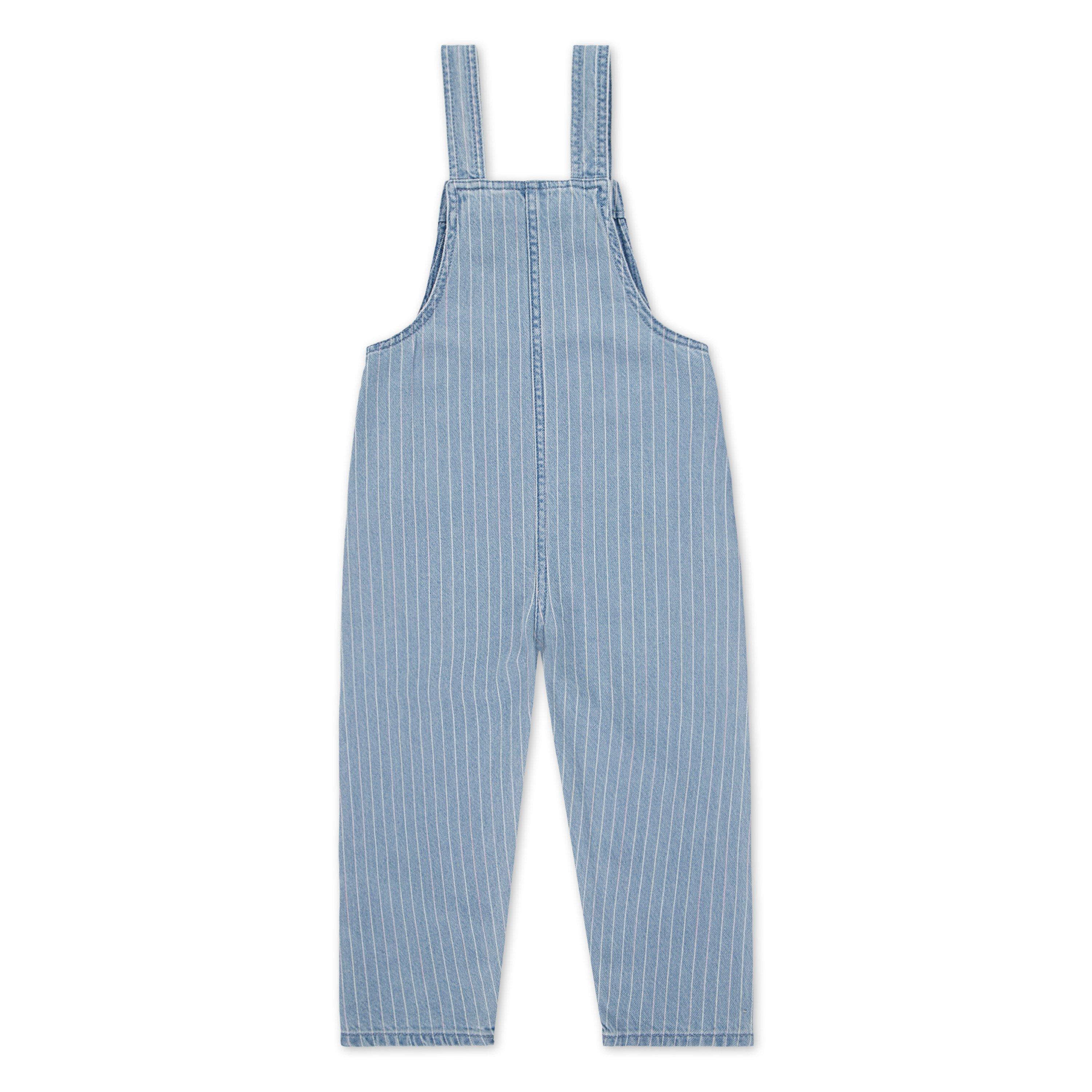 Levi's Toddler Girls' Rainbow Stripe Light Wash Denim Overalls - LIGHT BLUE Thumbnail View 4