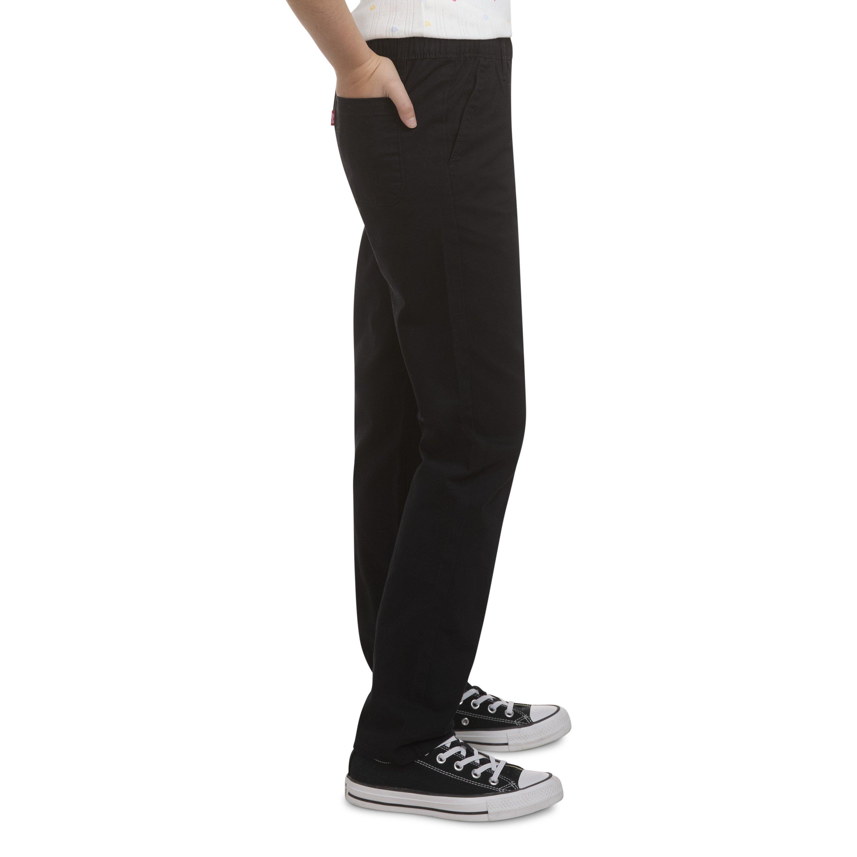Levi's Big Girls' Pull on Uniform Pants - Black - BLACK Thumbnail View 3