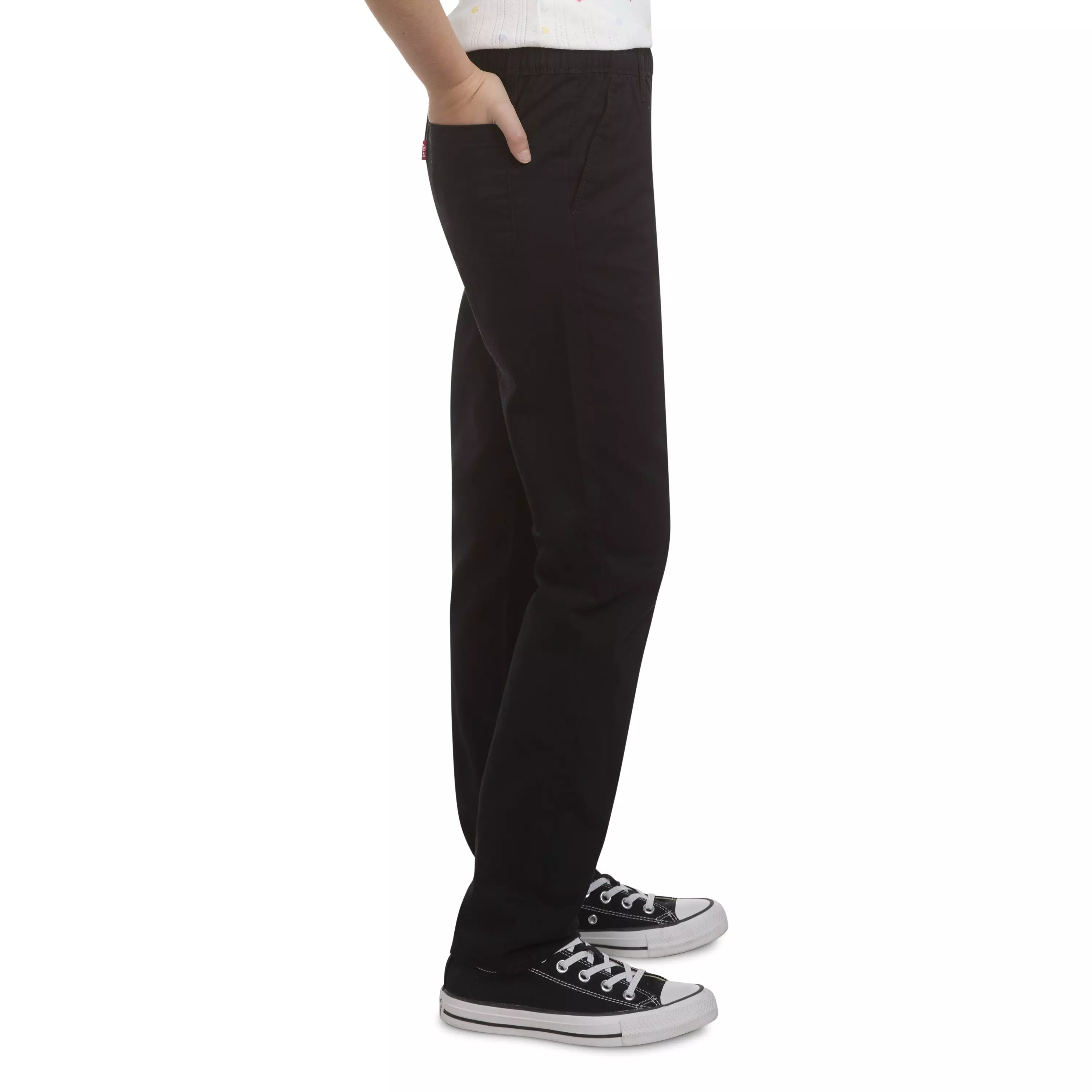 Levi's Big Girls' Pull on Uniform Pants - Black - BLACK
