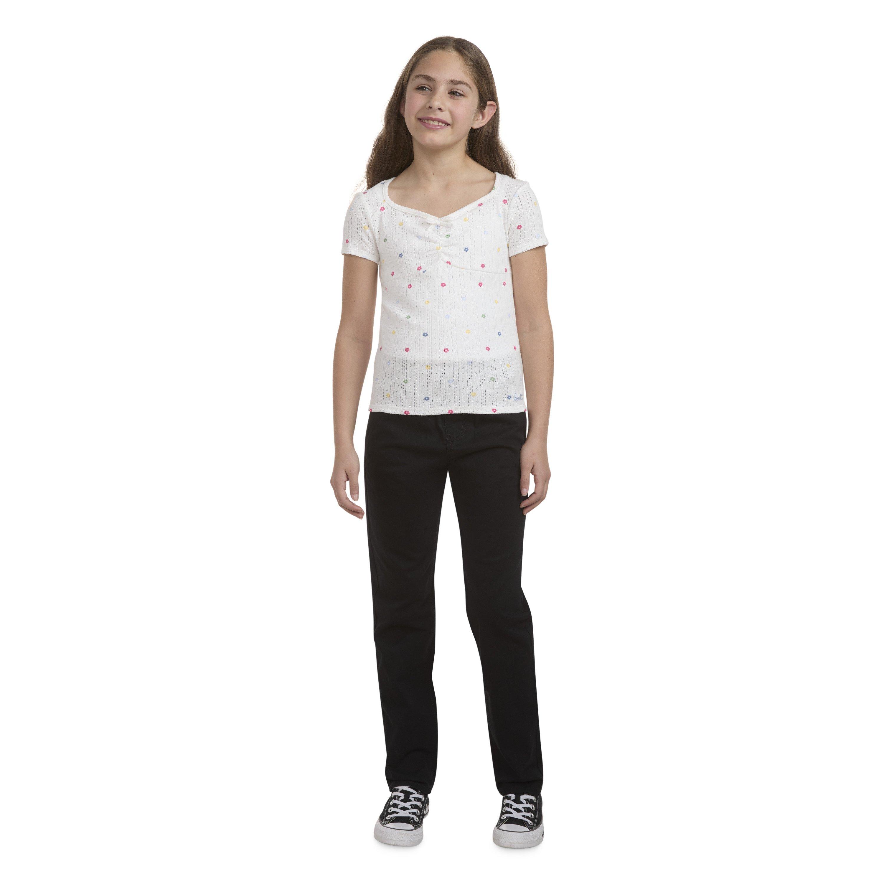 Levi's Big Girls' Pull on Uniform Pants - Black - BLACK Thumbnail View 9