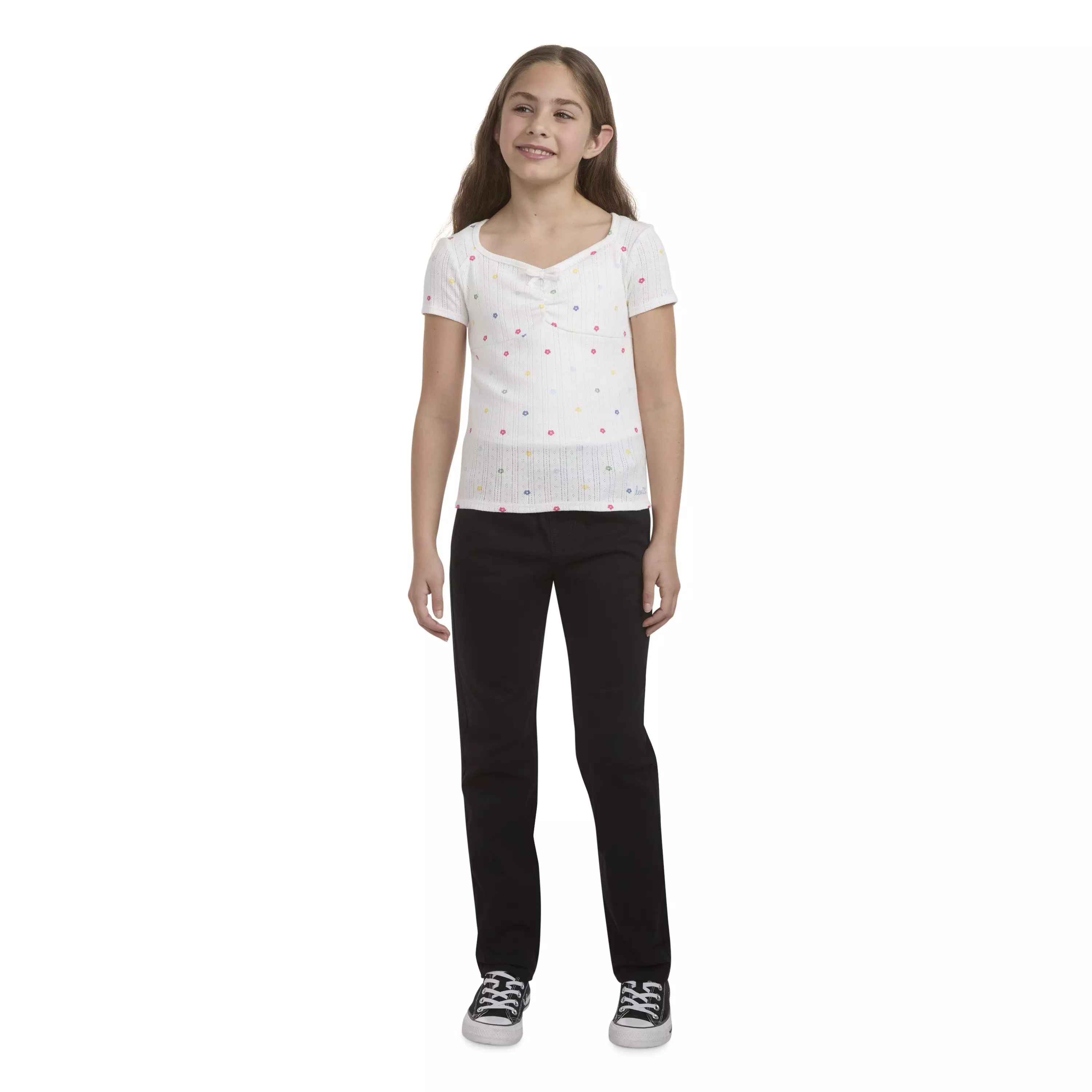 Levi's Big Girls' Pull on Uniform Pants - Black - BLACK