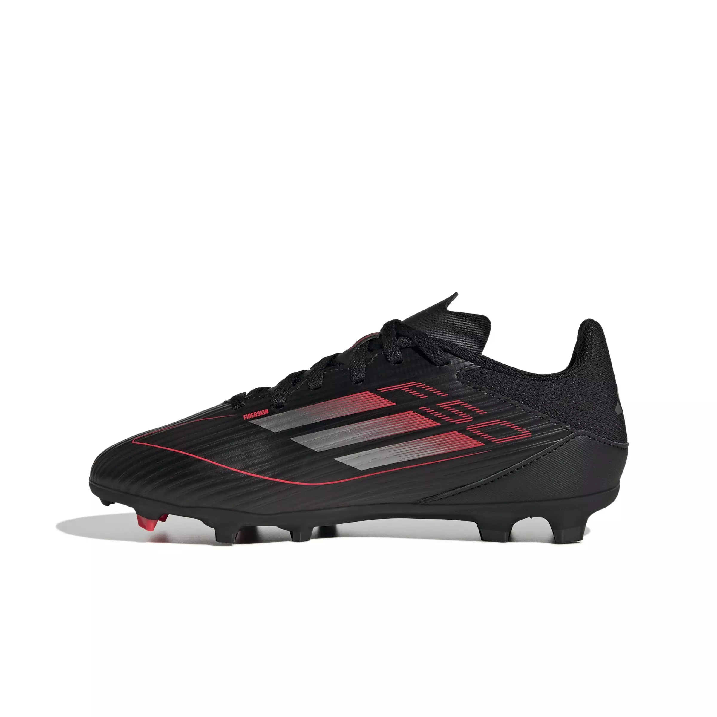 adidas F50 League MG "Core Black/Iron Metallic/Lucid Red" Grade School Kids' Soccer Cleat - BLACK/IRON/RED