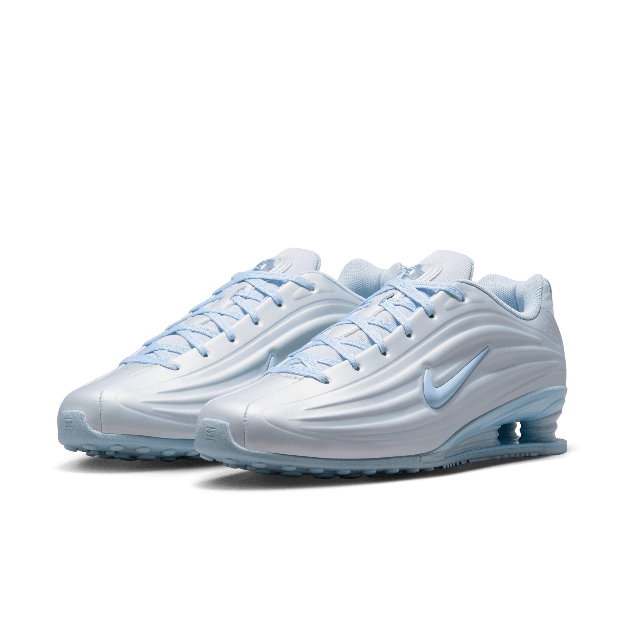 Nike Shox Z "Football Grey/Metallic Silver/Hydrogen Blue" Women's Shoe - GREY/SILVER/BLUE Thumbnail View 3