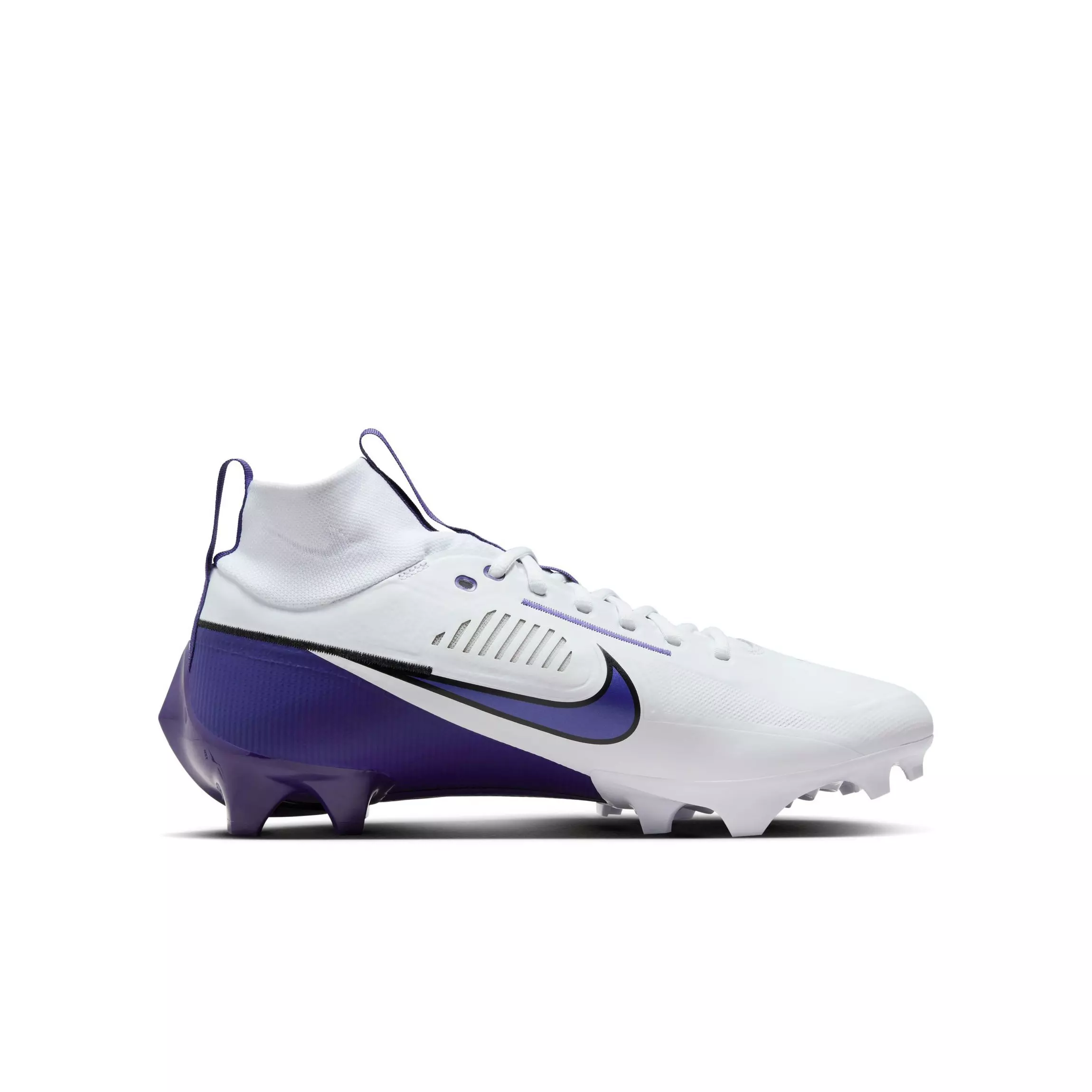 Nike Vapor Edge Pro 360 2 "White/Purple/Black" Grade School Boys' Football Cleat - WHITE/PURPLE/BLACK
