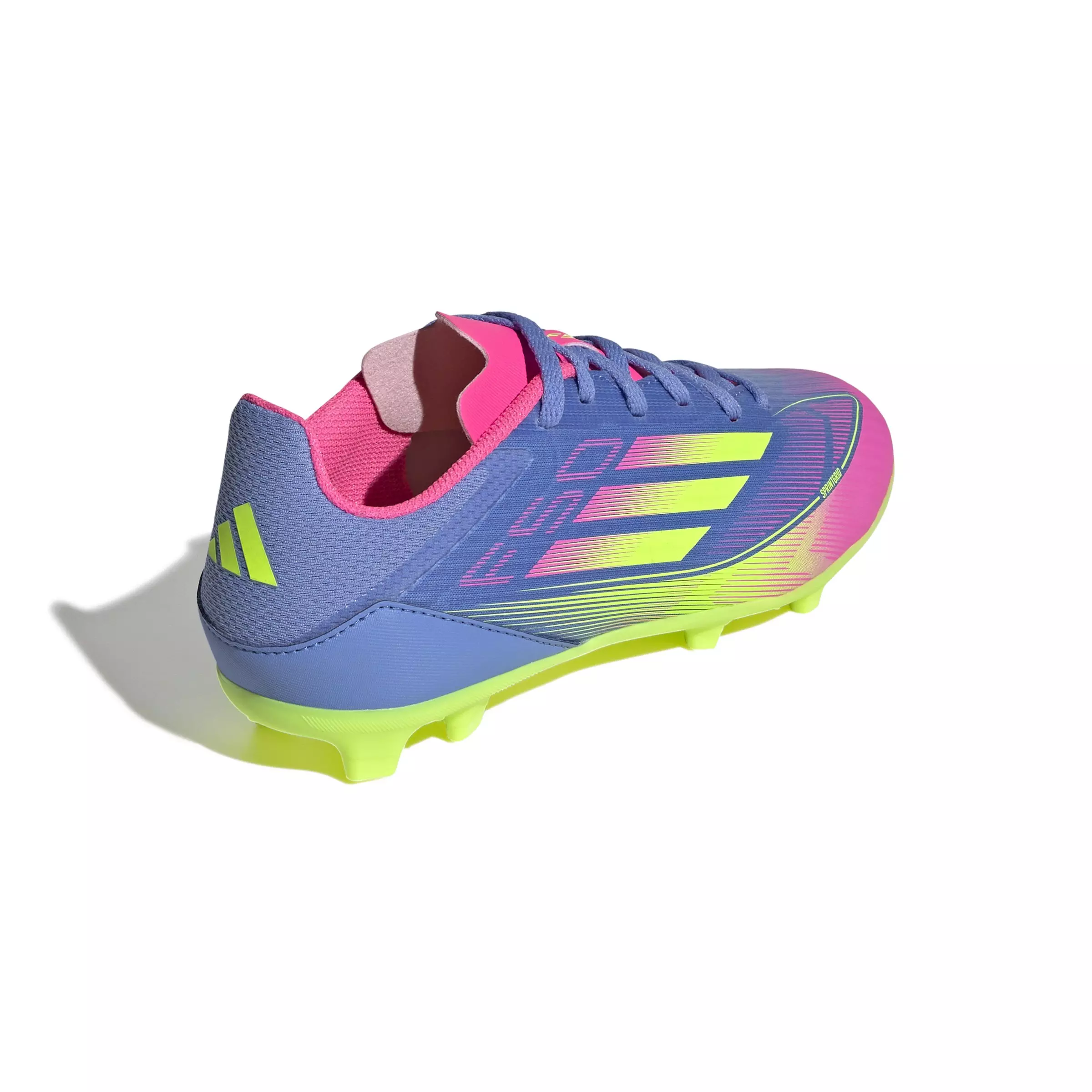 adidas F50 League MG "Blue Fusion/Lucid Lemon/Lucid Pink" Grade School Kids' Soccer Cleat - BLUE/LEMON/PINK