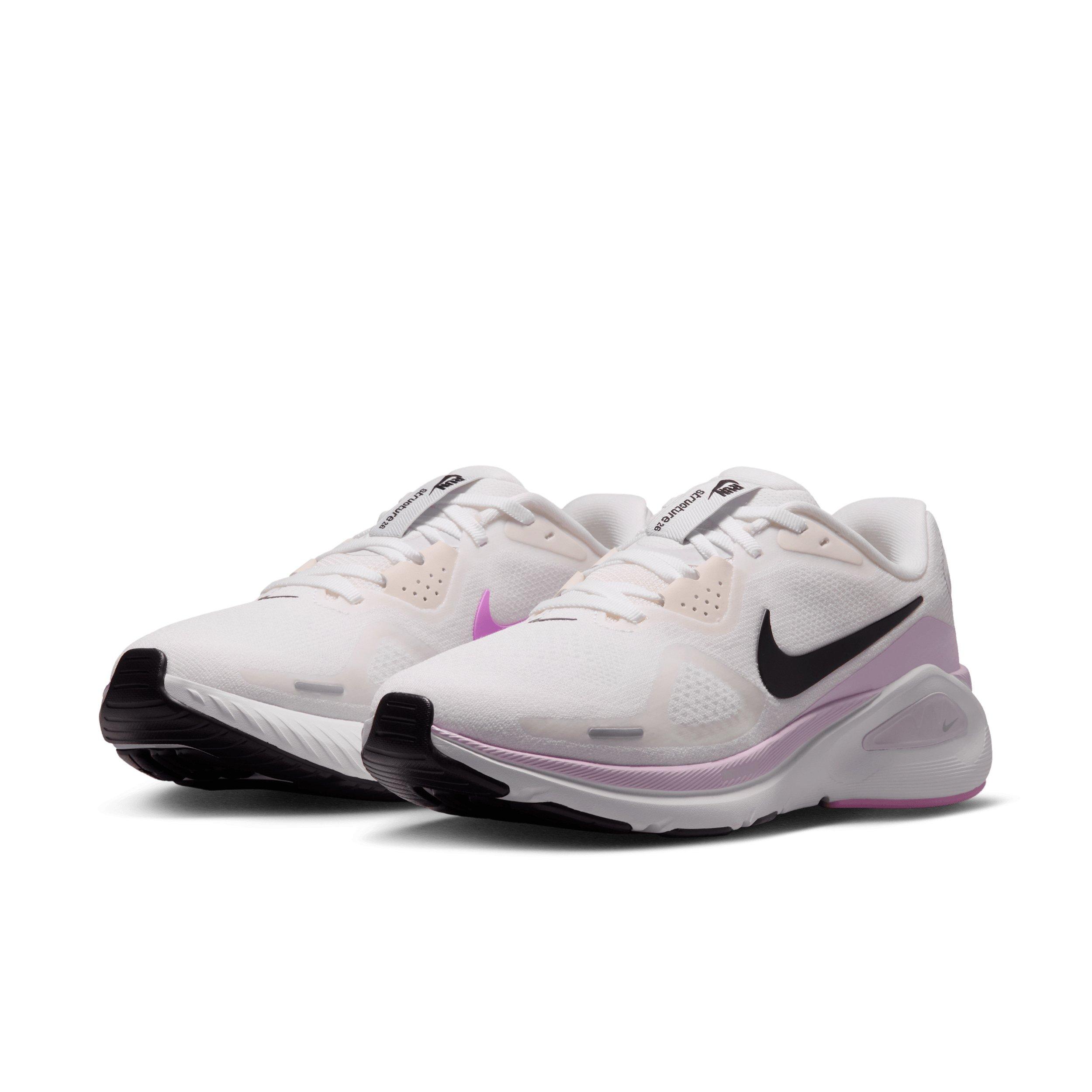 Nike Structure 26 "White/Bleached Lilac/Light Magenta/Black" Women's Running Shoe - WHITE/LILAC/LT MAGENTA/BLACK
