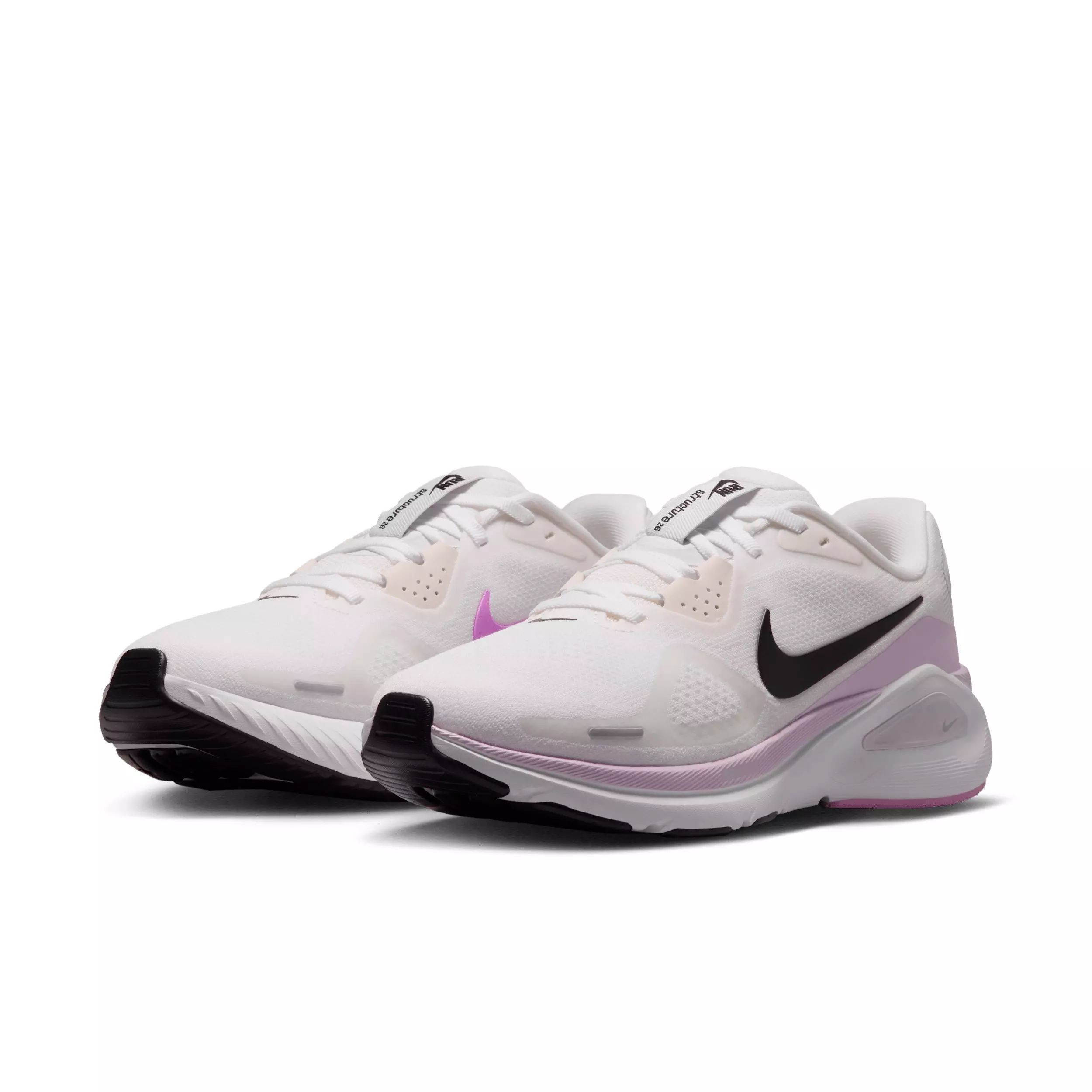 Nike Structure 26 "White/Bleached Lilac/Light Magenta/Black" Women's Running Shoe - WHITE/LILAC/LT MAGENTA/BLACK