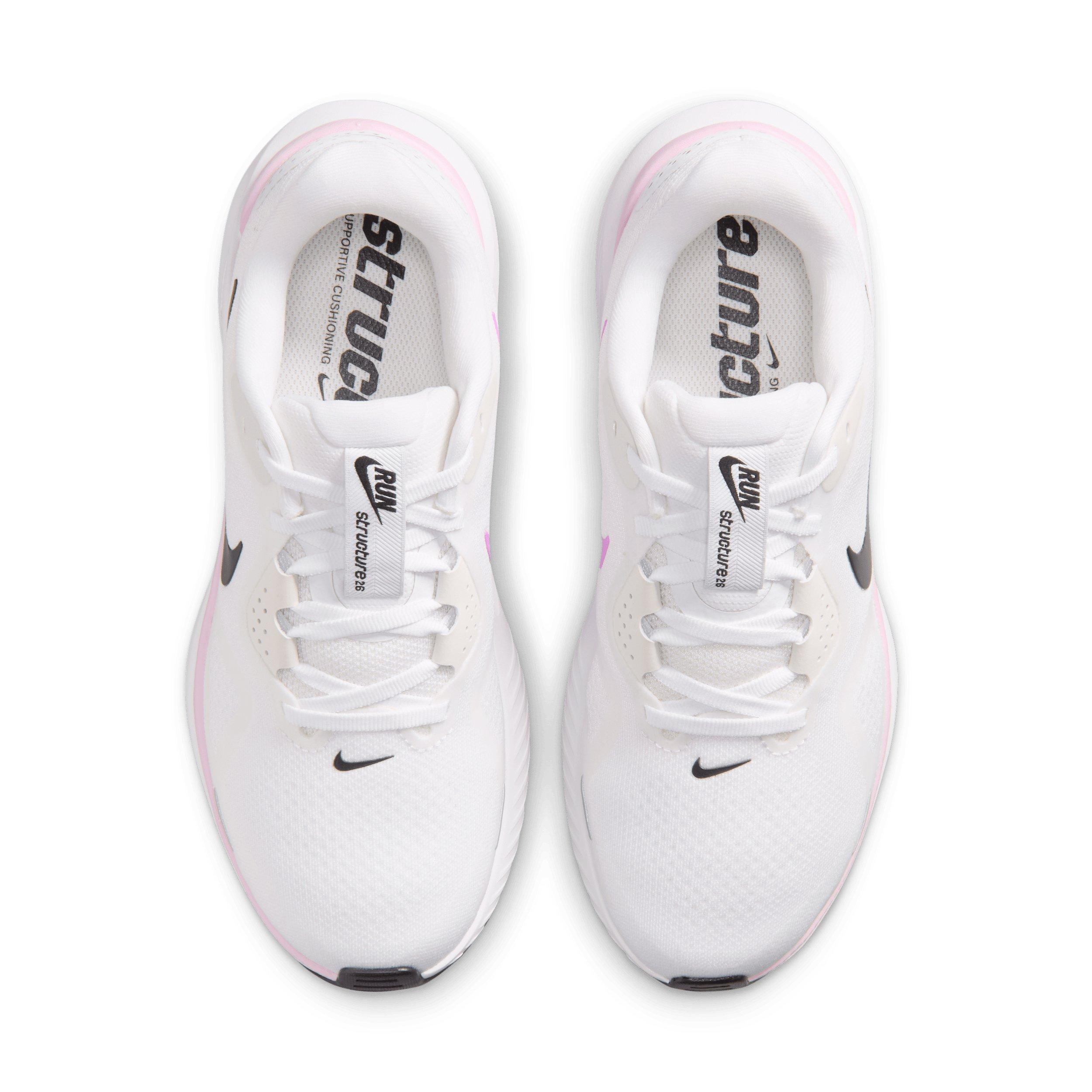Nike Structure 26 "White/Bleached Lilac/Light Magenta/Black" Women's Running Shoe - WHITE/LILAC/LT MAGENTA/BLACK
