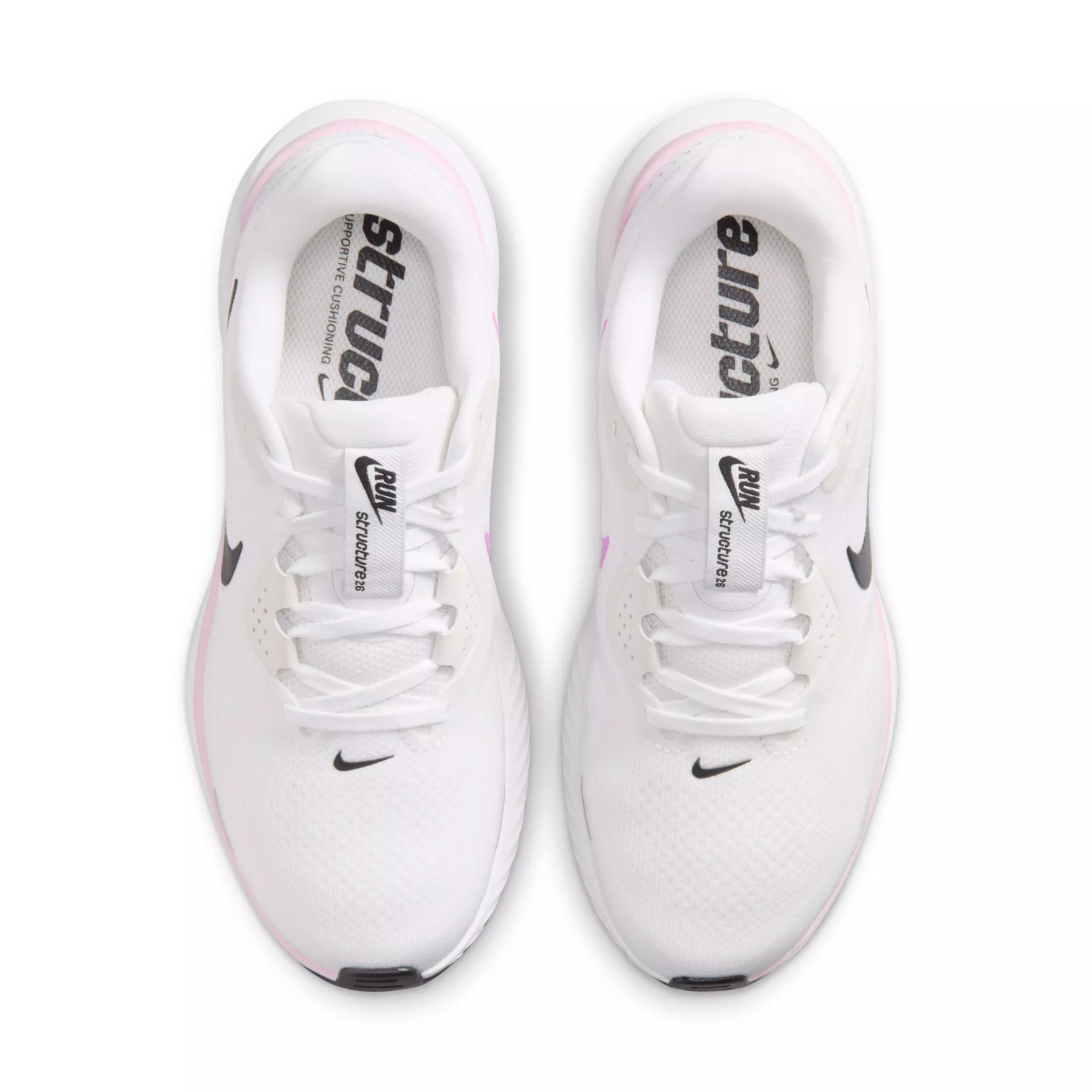 Nike Structure 26 "White/Bleached Lilac/Light Magenta/Black" Women's Running Shoe - WHITE/LILAC/LT MAGENTA/BLACK