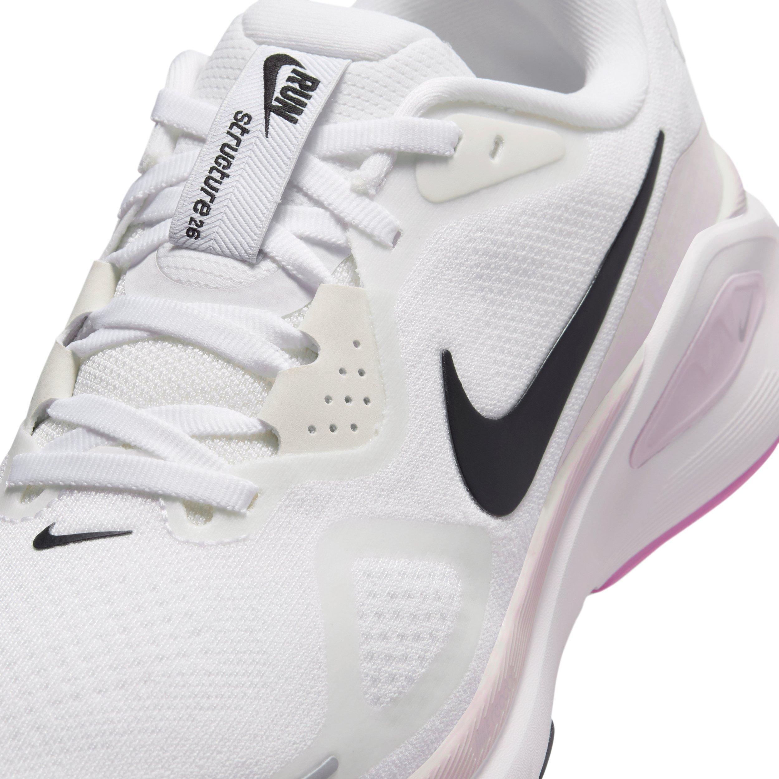 Nike Structure 26 "White/Bleached Lilac/Light Magenta/Black" Women's Running Shoe - WHITE/LILAC/LT MAGENTA/BLACK