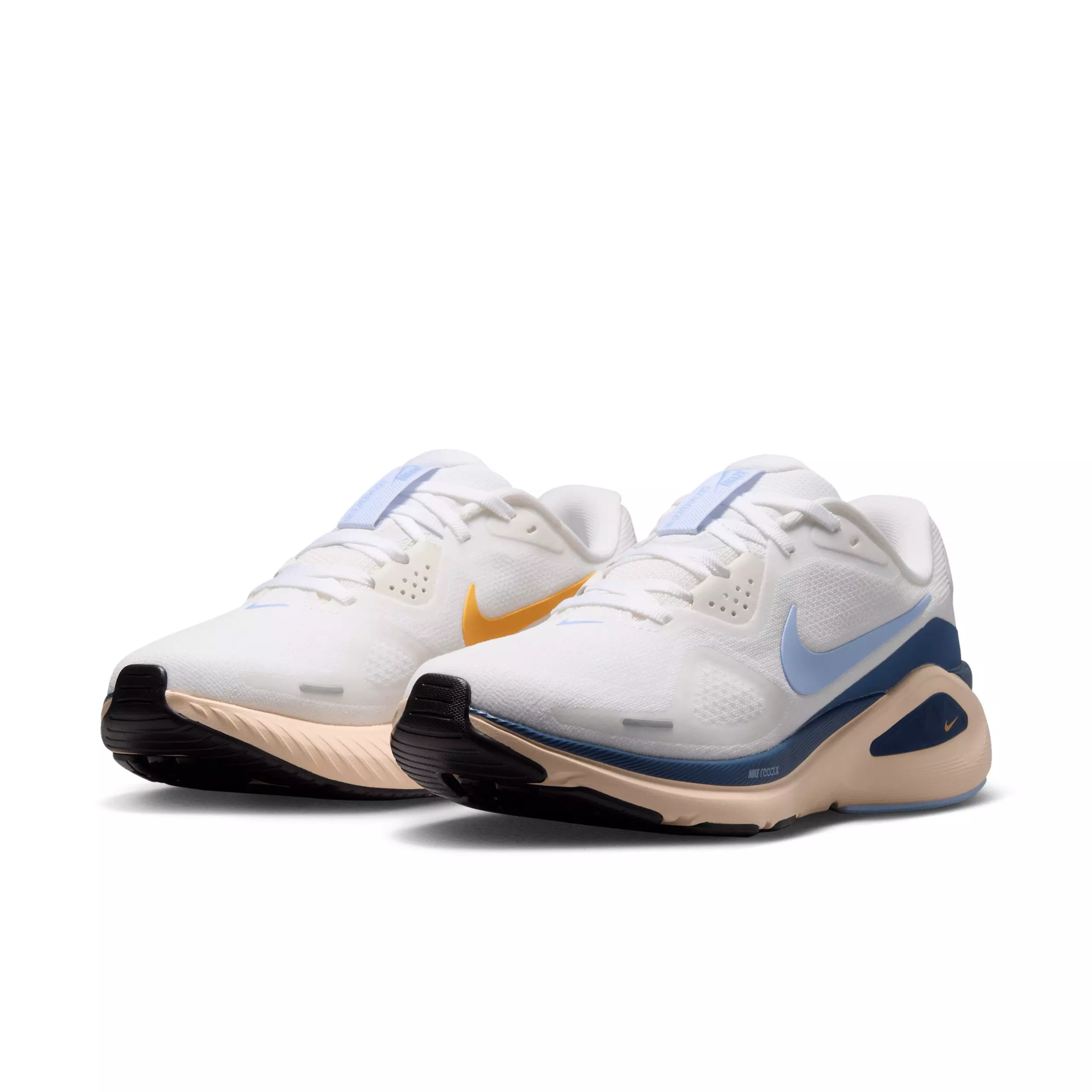 Nike Structure 26 "White/Mystic Navy/Sundial/Aluminum" Women's Running Shoe - WHITE/NAVY/SUNDIAL/ALUMINUM
