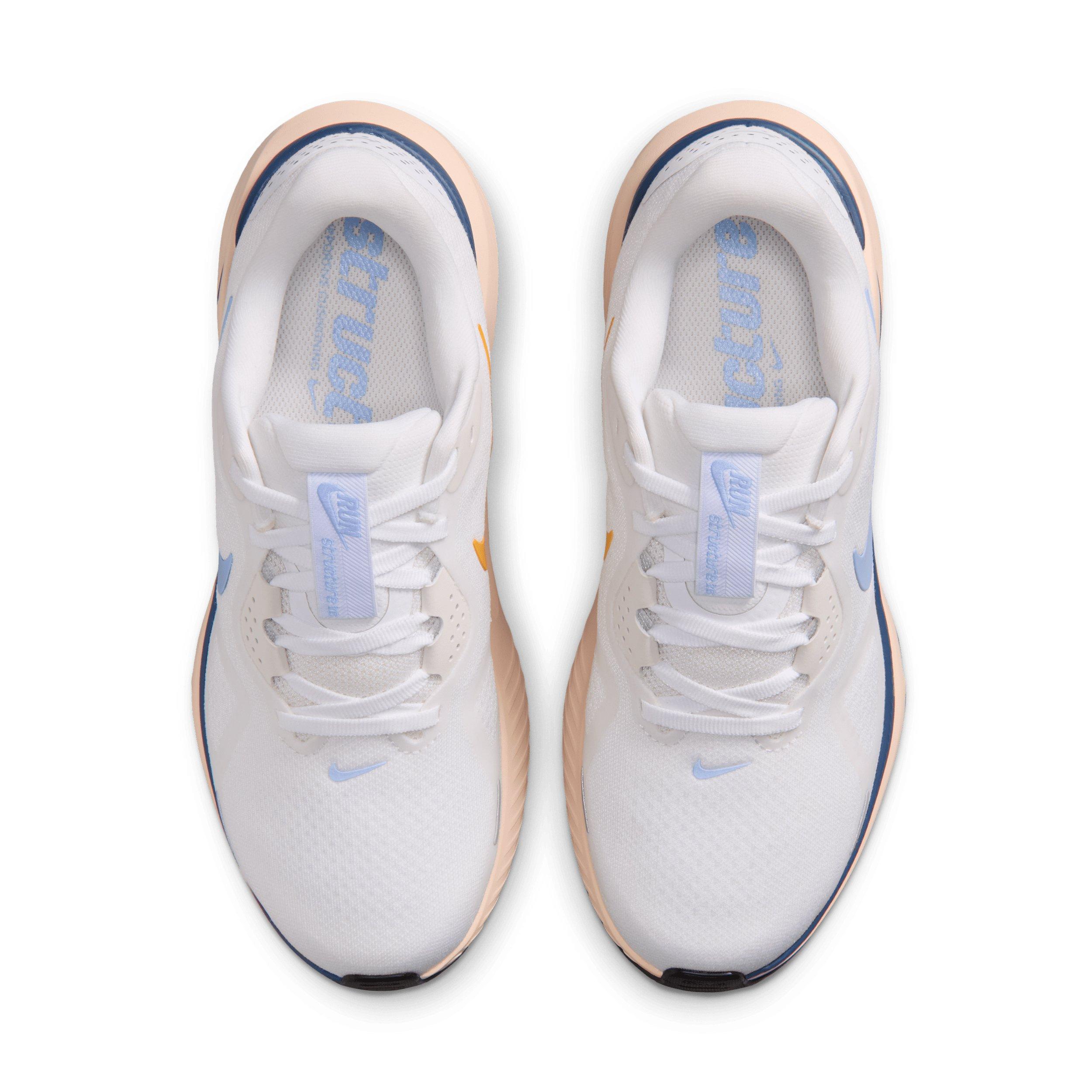 Nike Structure 26 "White/Mystic Navy/Sundial/Aluminum" Women's Running Shoe - WHITE/NAVY/SUNDIAL/ALUMINUM